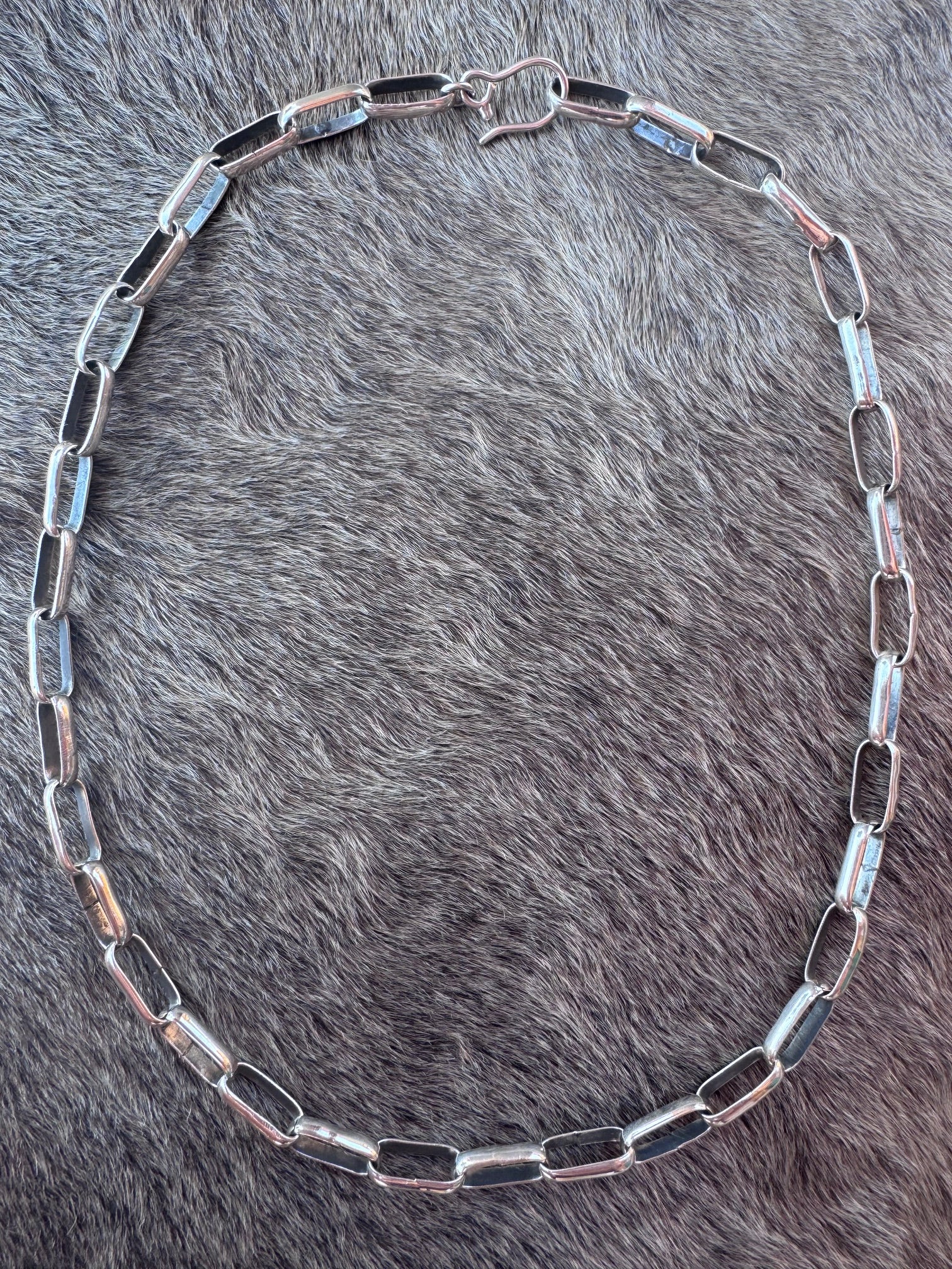 Handmade Sterling Silver Paper Clip Chain Necklace