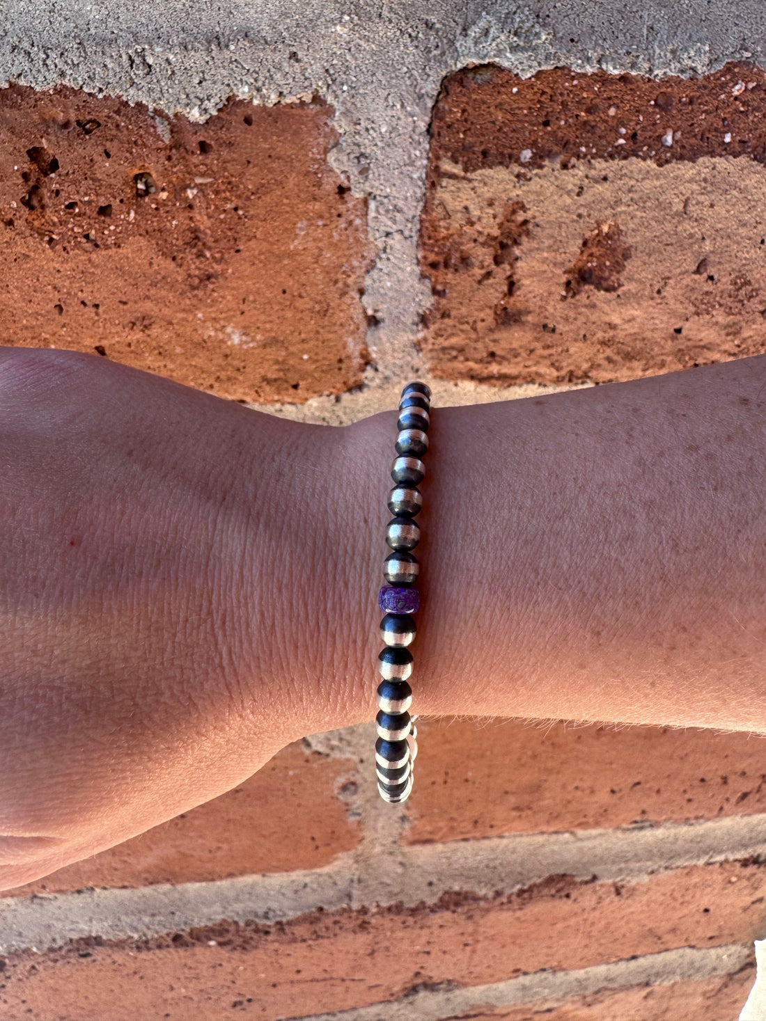 Handcrafted Fire Opal Collection & Sterling Silver Pearl 5mm Beaded Bracelet 7.5"