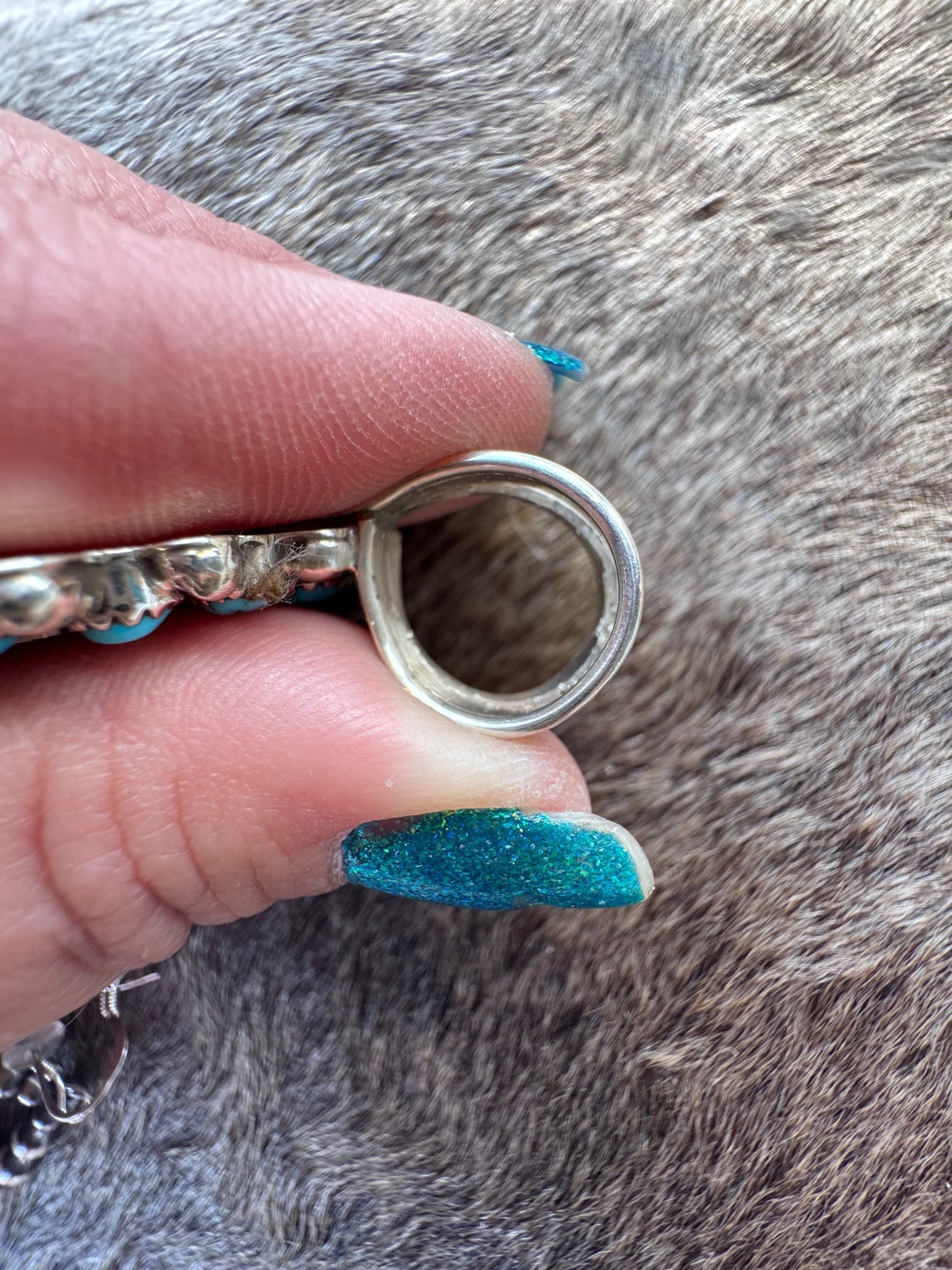 Handcrafted Sterling Silver Spiny Oyster And Turquoise Pendant Signed