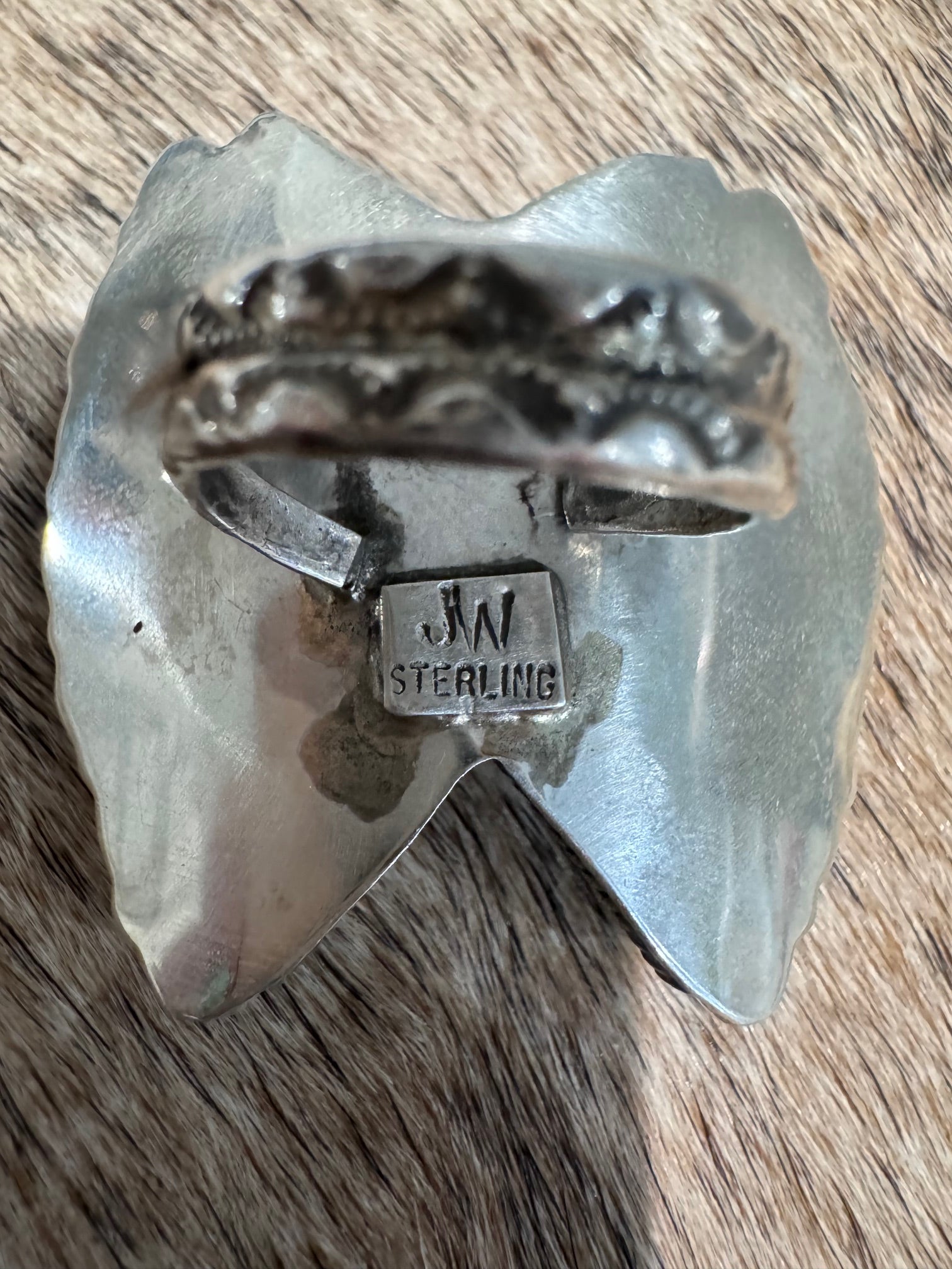 Handcrafted Turquoise And Sterling Silver Adjustable Butterfly Ring by Juliana Williams