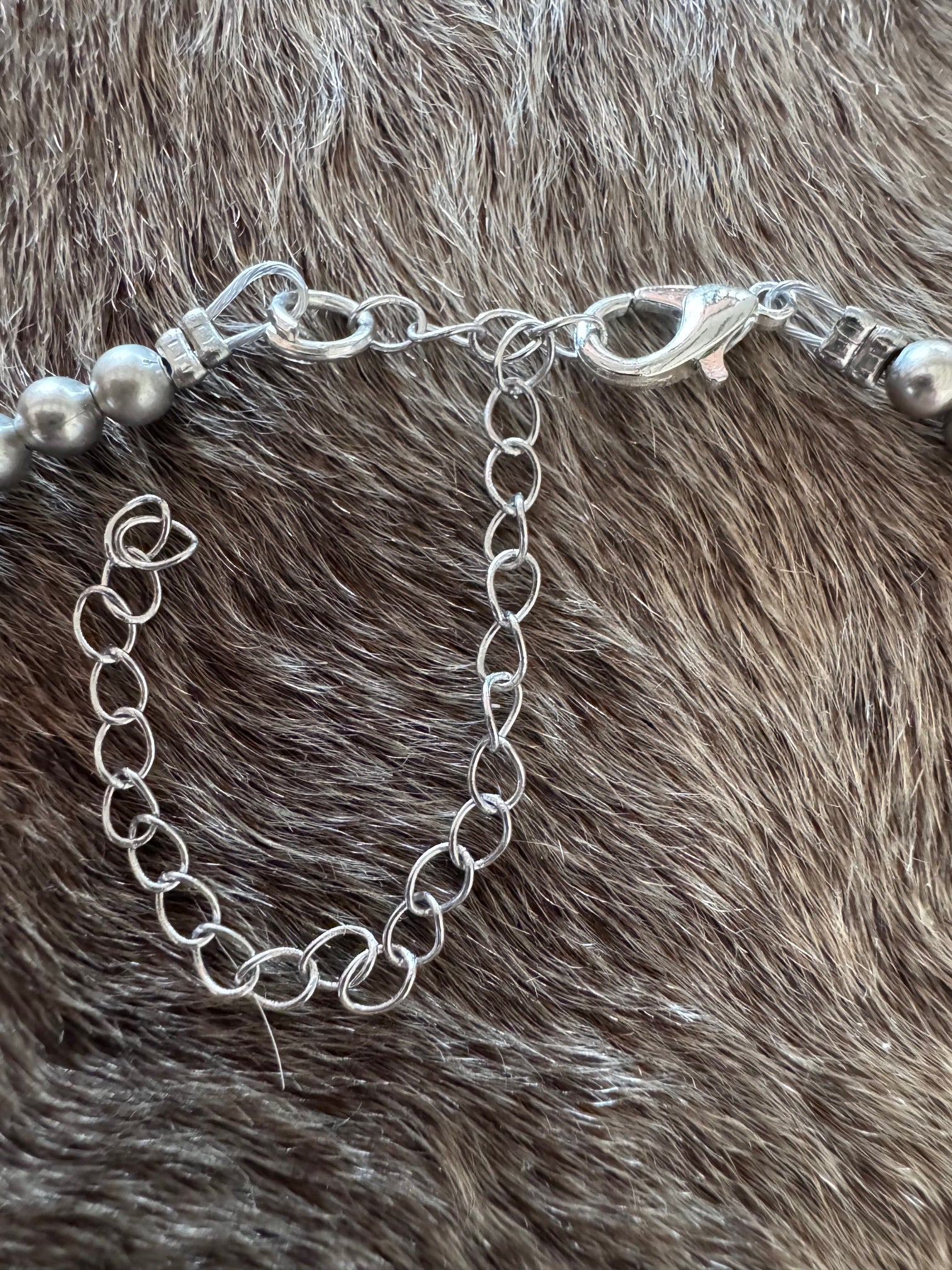 Handmade Silver Plated 4mm Beaded Necklace 18"