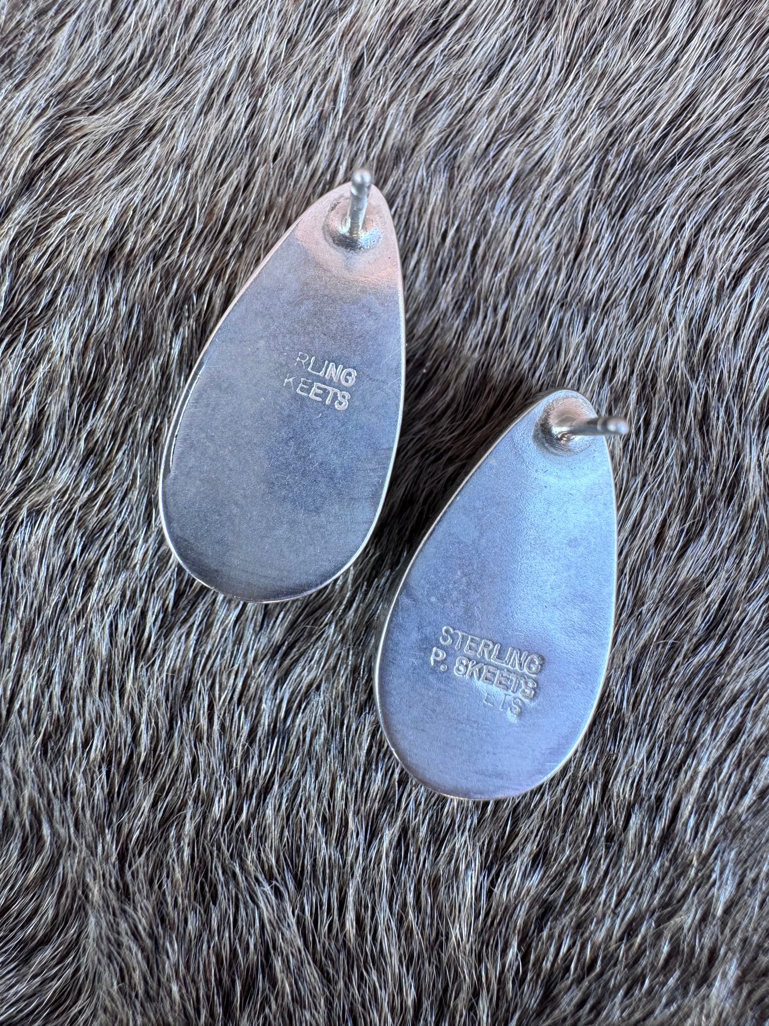 Handcrafted Turquoise & Sterling Silver Teardrop Post Earrings