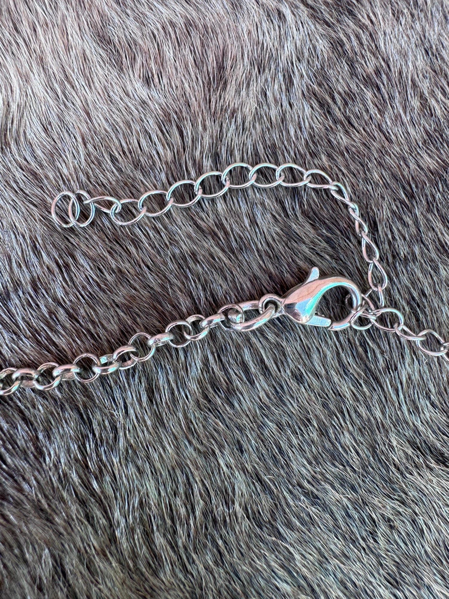 Handmade Silver Plated & Kunzite Stone Chain Necklace 13"-16"