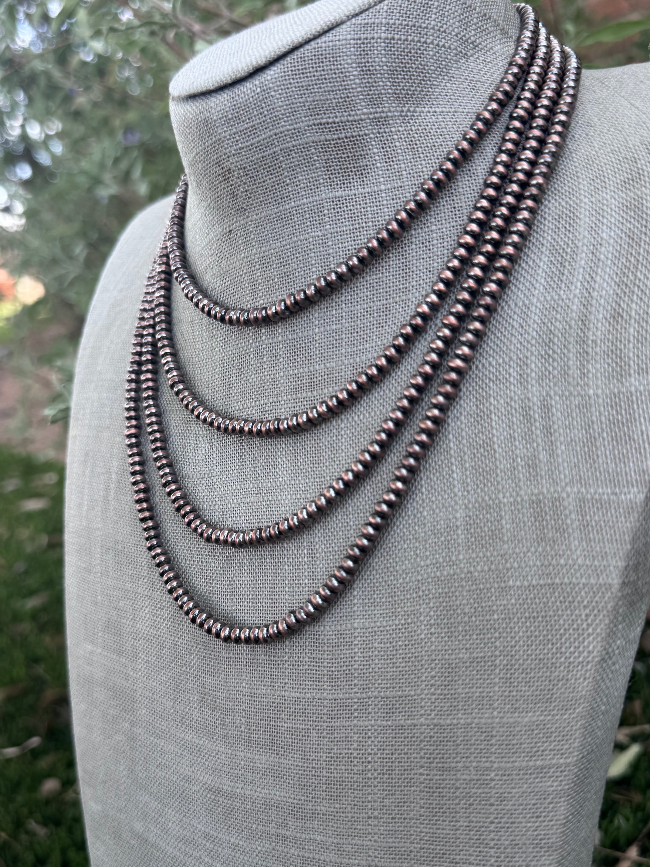 Handcrafted Copper 5mm Saucer Beaded Necklace
