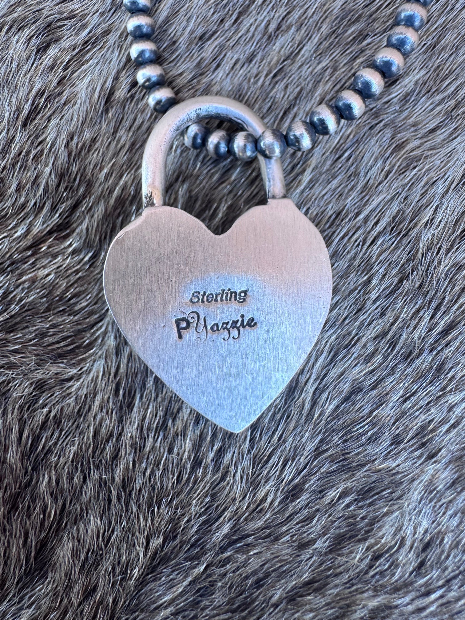 Handcrafted Orange Spiny & Sterling Silver Heart Locket Pendant by Patrick Yazzie
