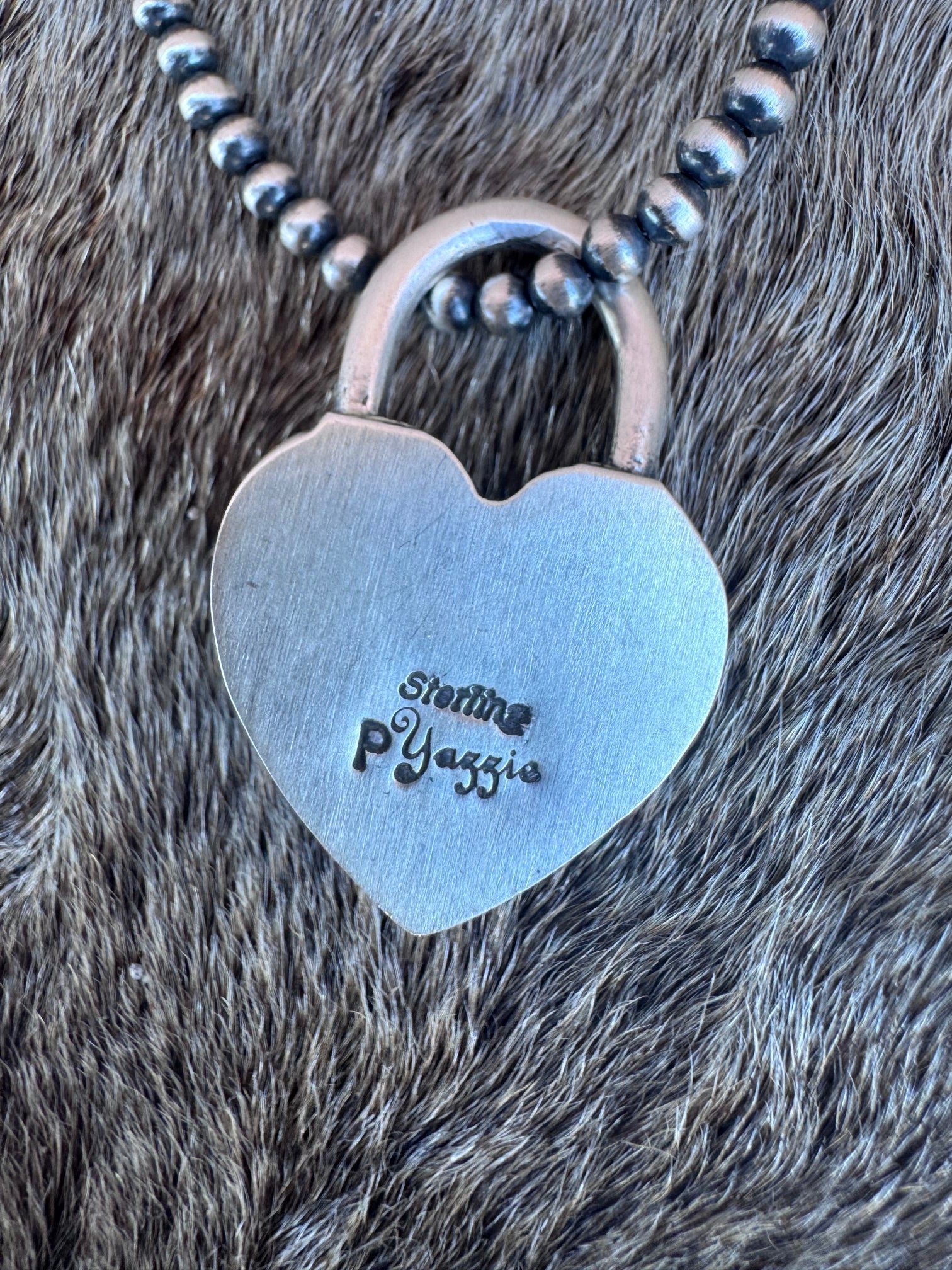 Handcrafted Orange Spiny & Sterling Silver Heart Locket Pendant by Patrick Yazzie
