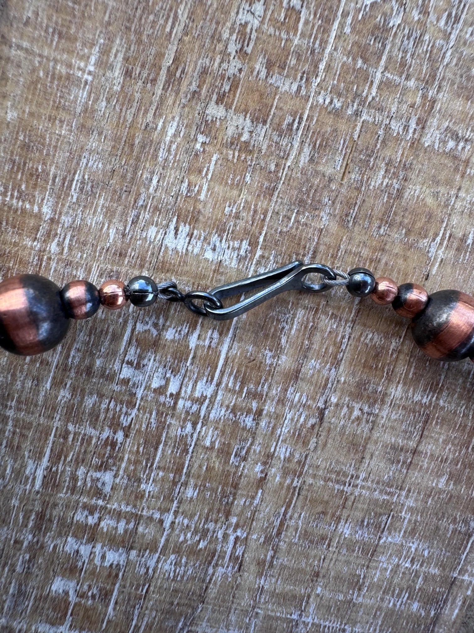 Handcrafted Copper 3-16mm Beaded Necklace