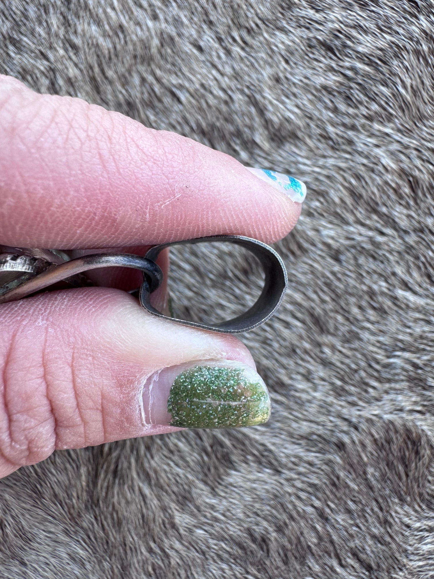 Handmade Sterling Silver & Carico Lake Turquoise 3 Stone Pendant by Roaming Buffalo