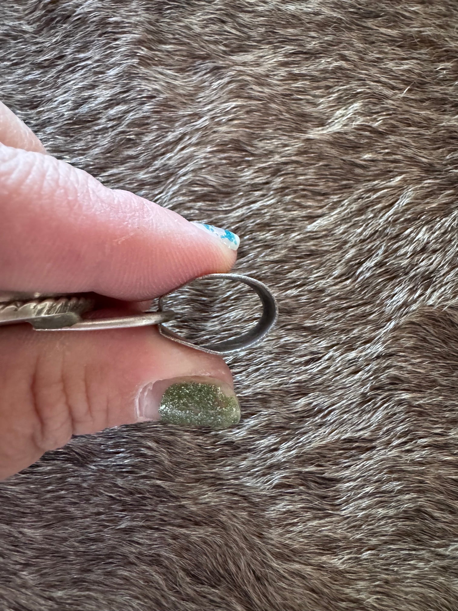Handmade Sterling Silver & Carico Lake Turquoise 3 Stone Pendant by Roaming Buffalo