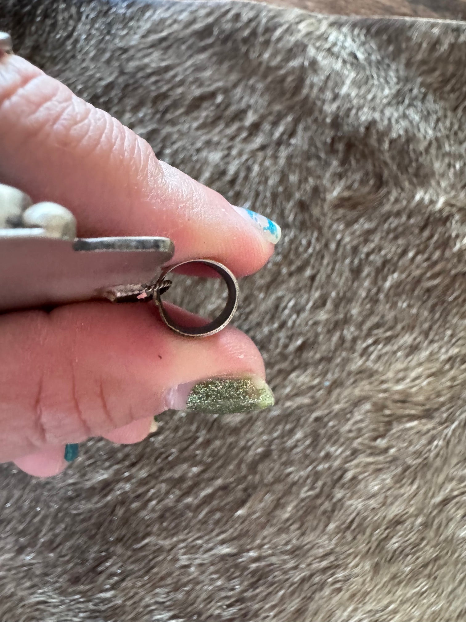 Handmade Sterling Silver & Kingman Turquoise 3 Stone Rodeo Pendant by Roaming Buffalo