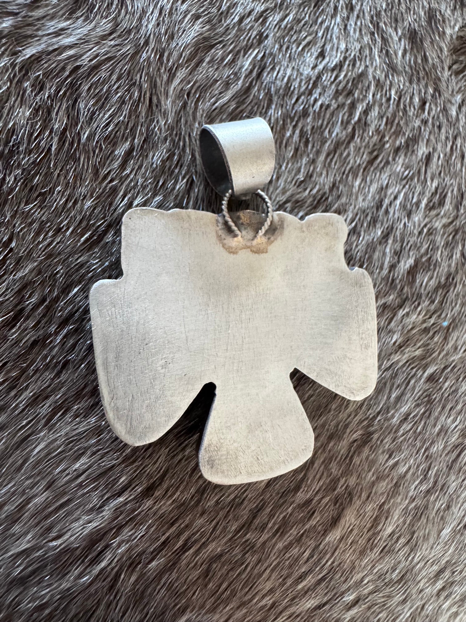 Handmade Sterling Silver & Kingman Turquoise 3 Stone Rodeo Pendant by Roaming Buffalo