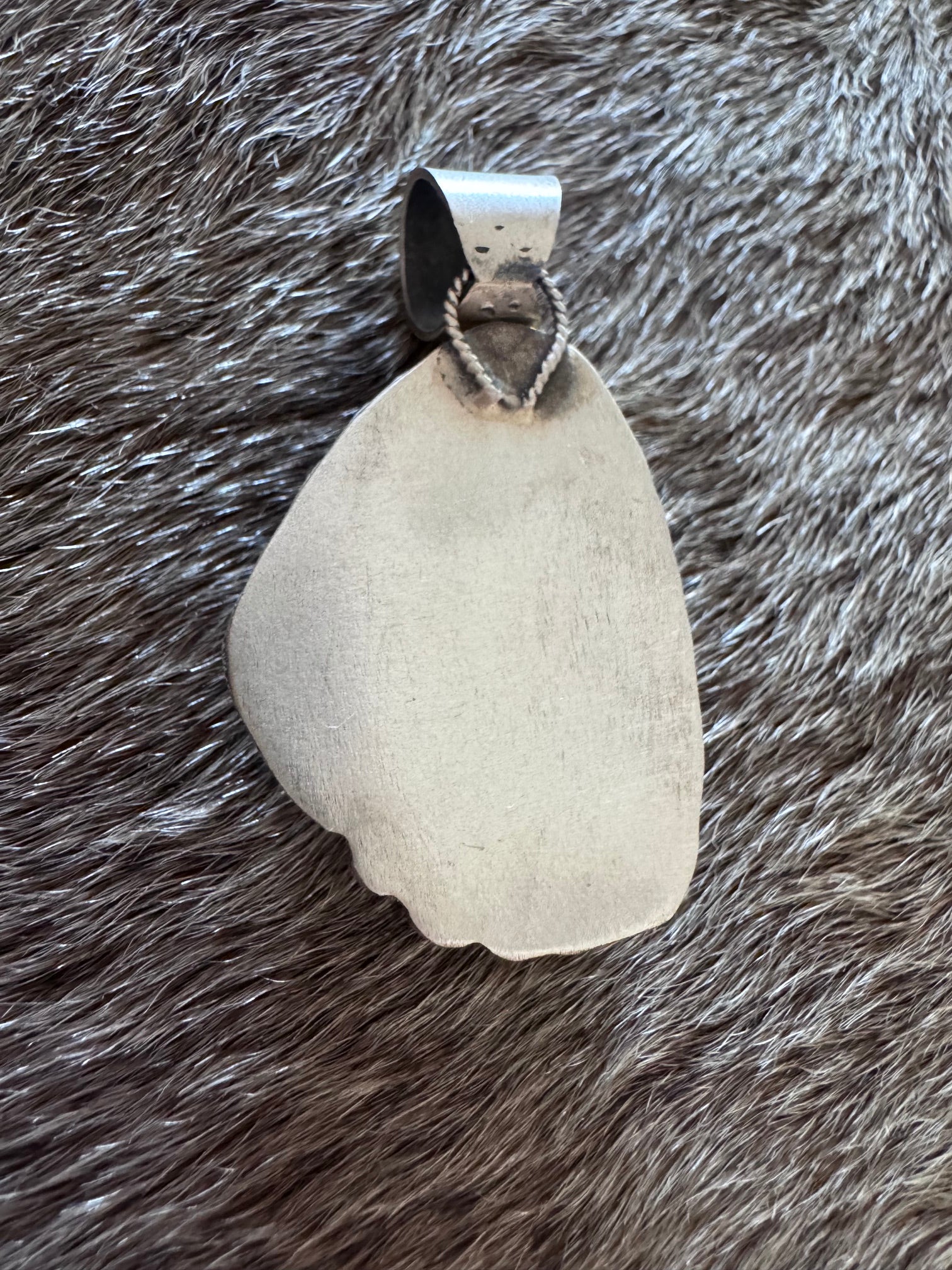 Handmade Sterling Silver & Arizona Turquoise Pendant by Roaming Buffalo