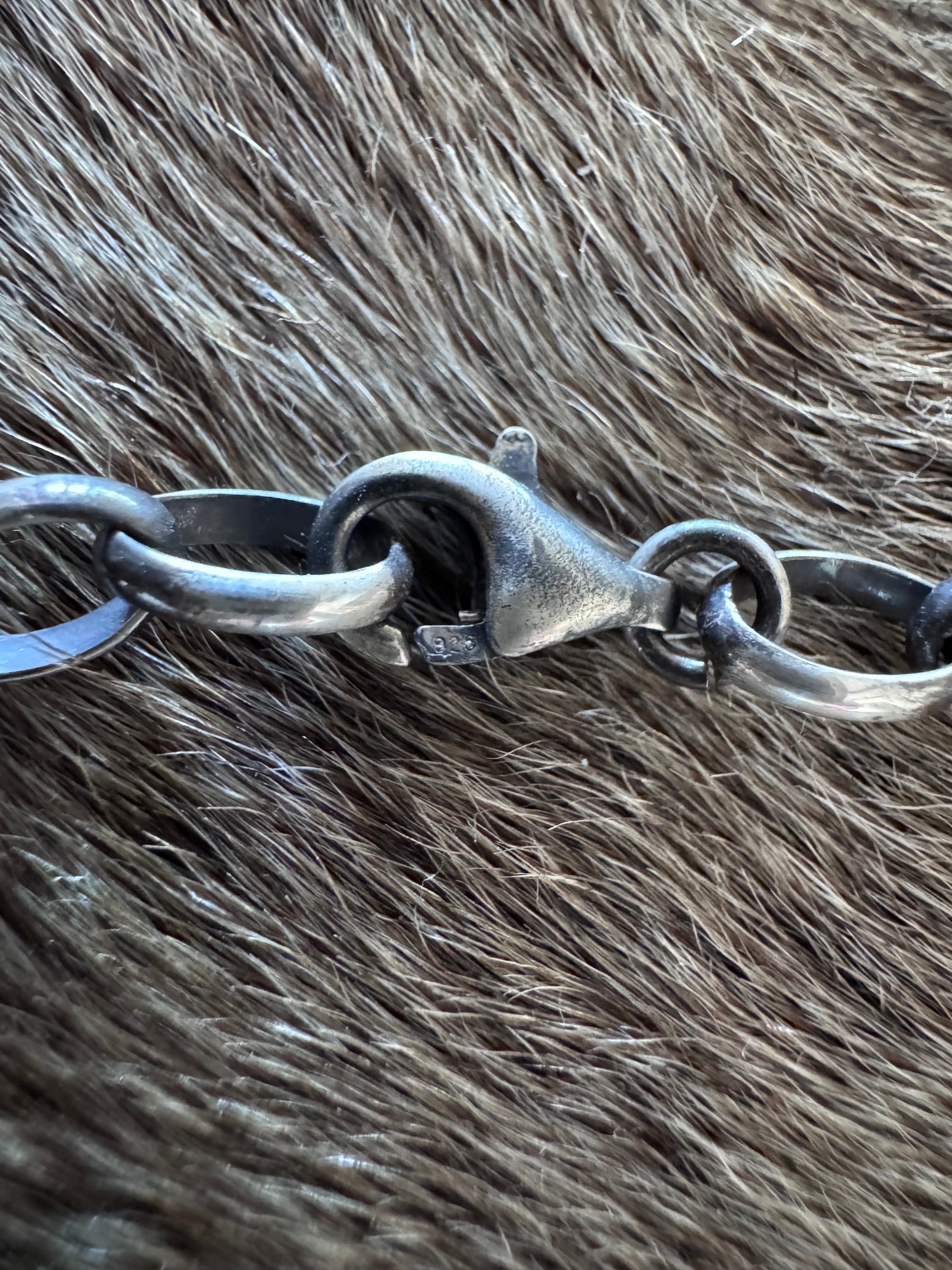 Handmade Sterling Silver & Blue Ridge Turquoise Chain 8" Bracelet by Roaming Buffalo
