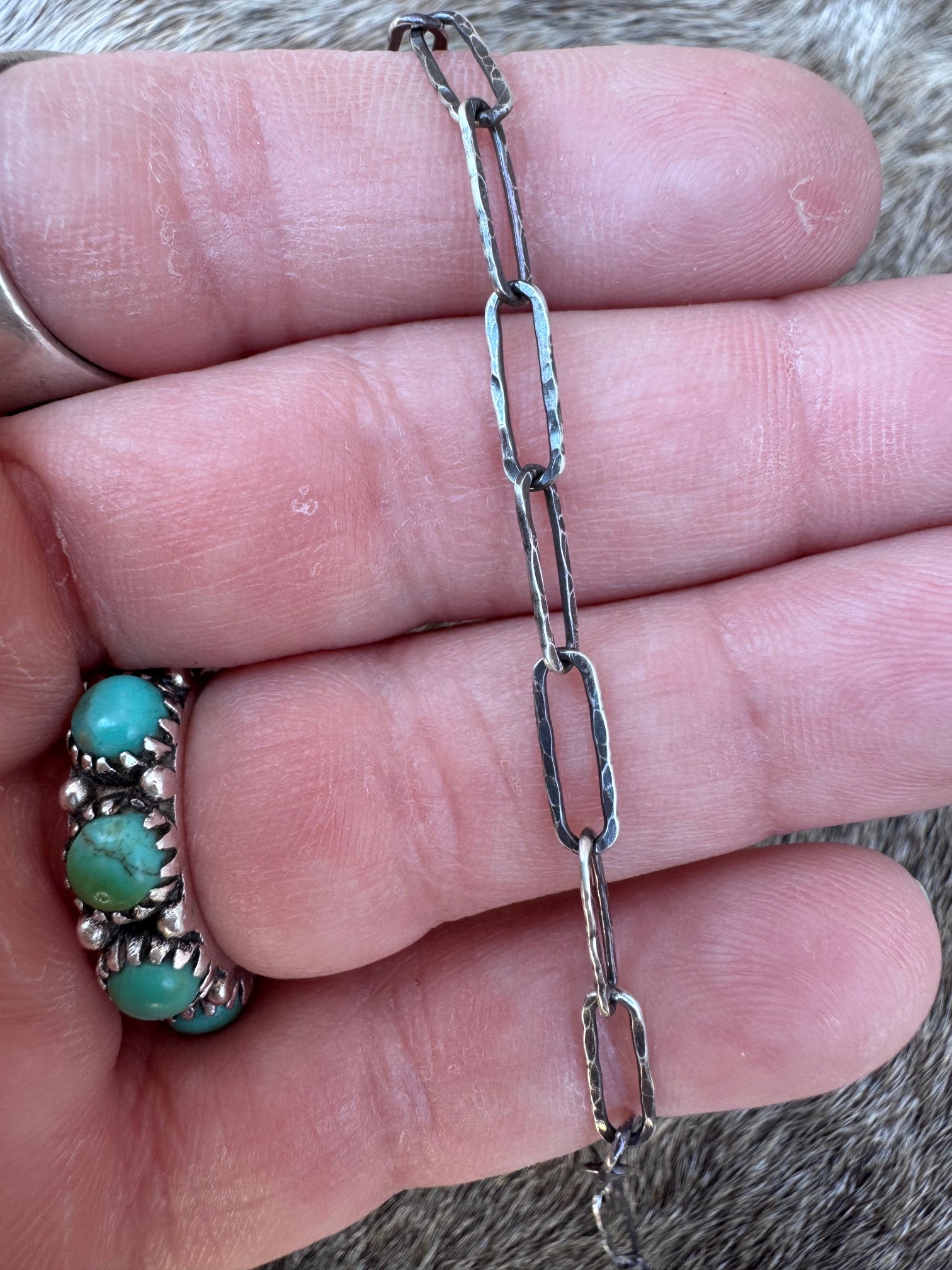 Handmade Sterling Silver & Mixed Turquoise 18" Necklace by Roaming Buffalo