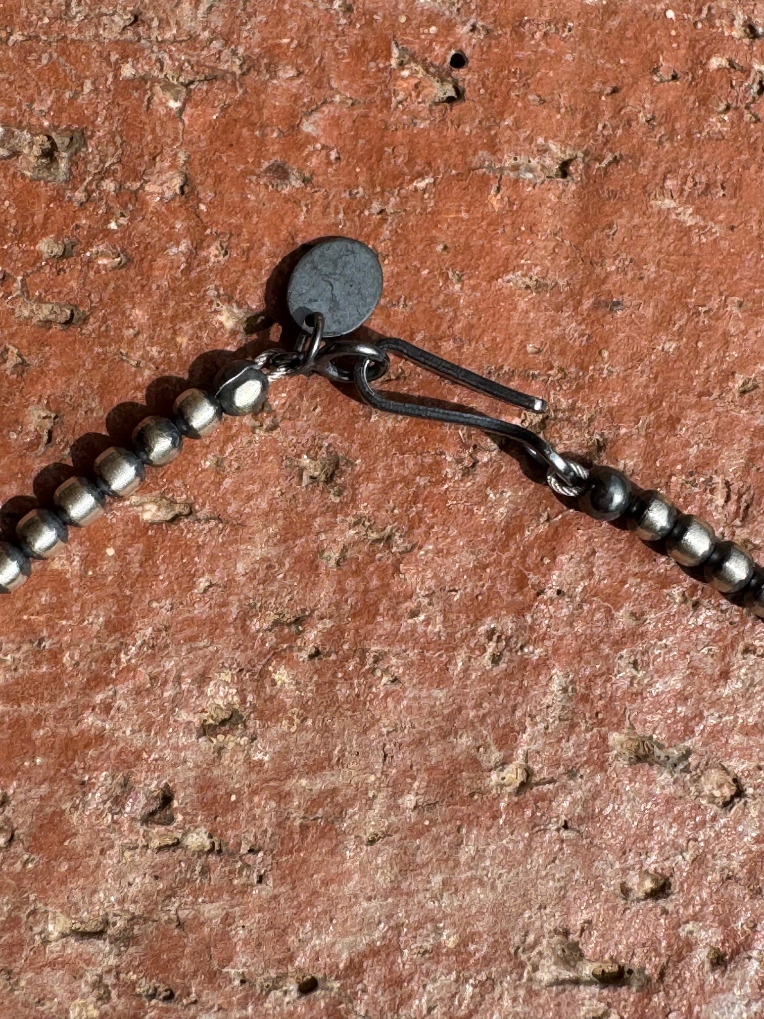 Handcrafted Blue Opal & Sterling Silver Beaded 3-6mm Necklace 20"