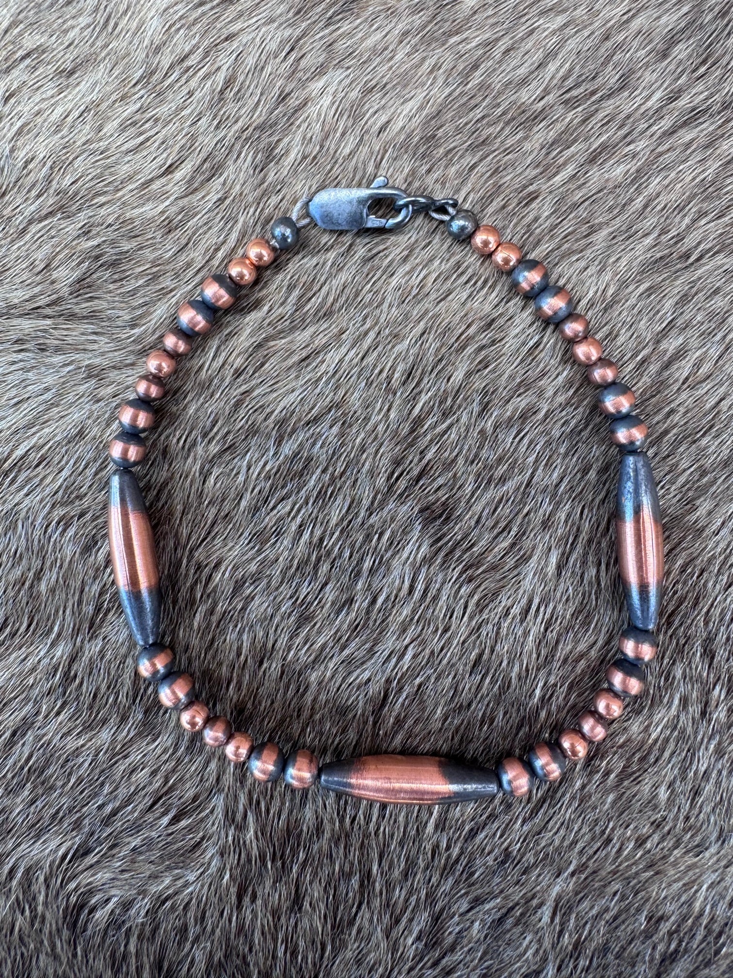 Handcrafted Copper 4mm Beaded Bracelet
