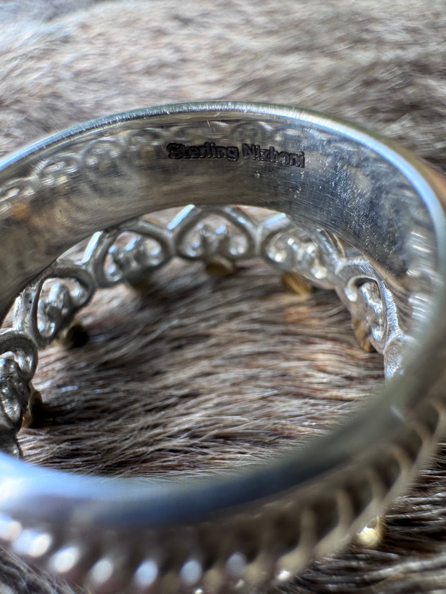 Handmade Sterling Silver and Gold Plated Crown Spinner Ring