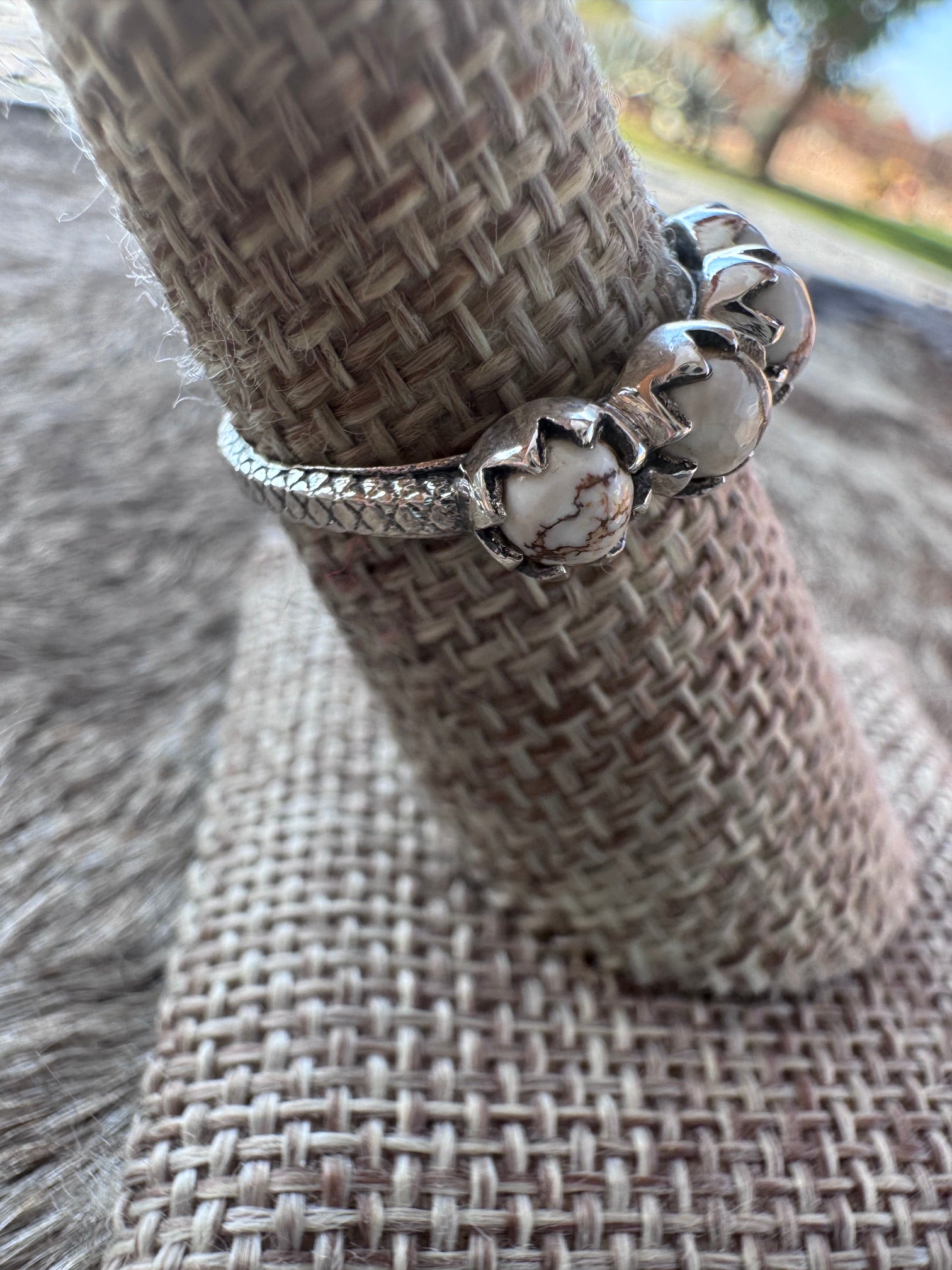 Handmade Sterling Silver & WildHorse 6 Stone Stacker Ring