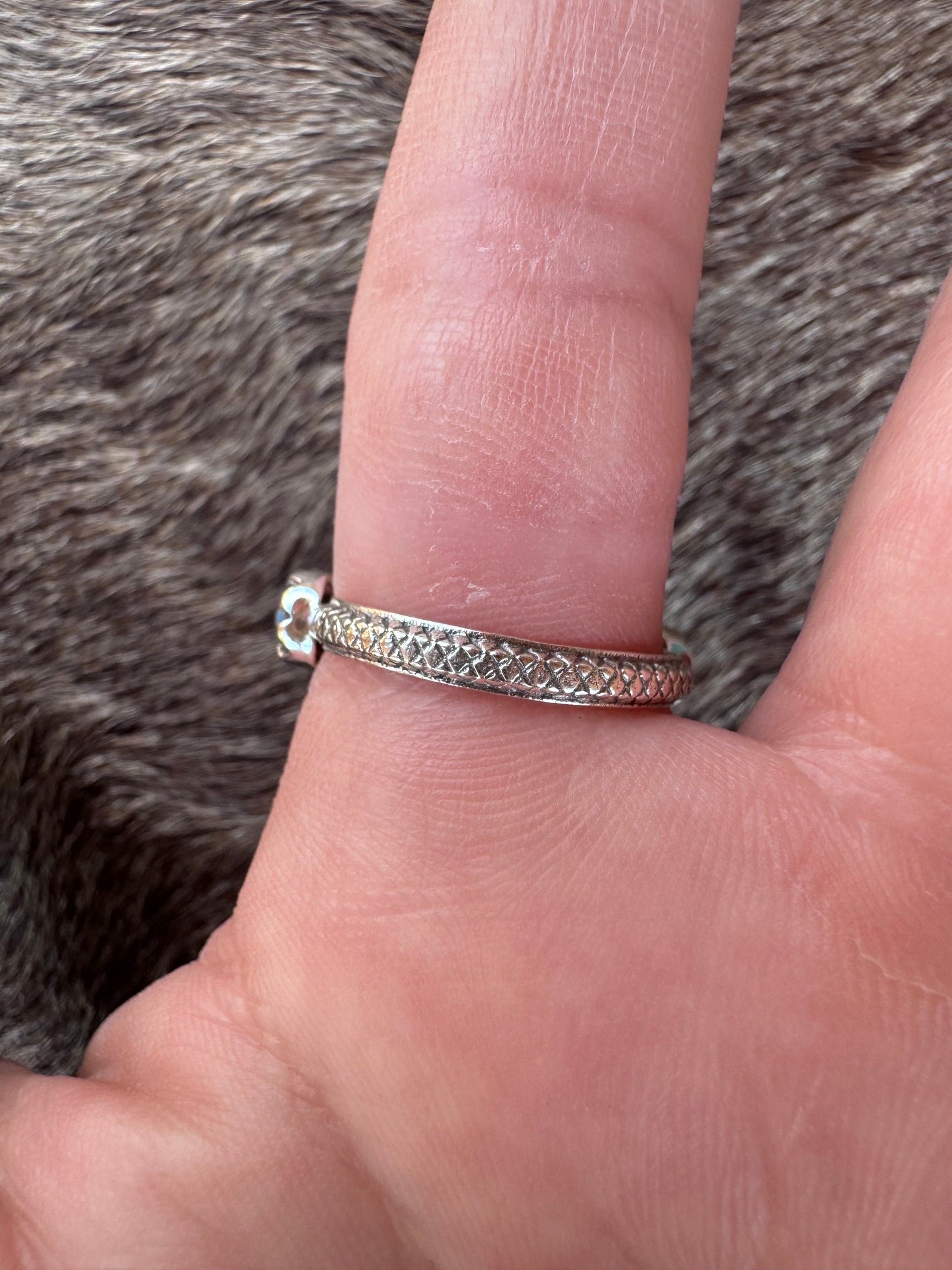 Handmade Sterling Silver & Pink Dream Mojave 6 Stone Stacker Ring