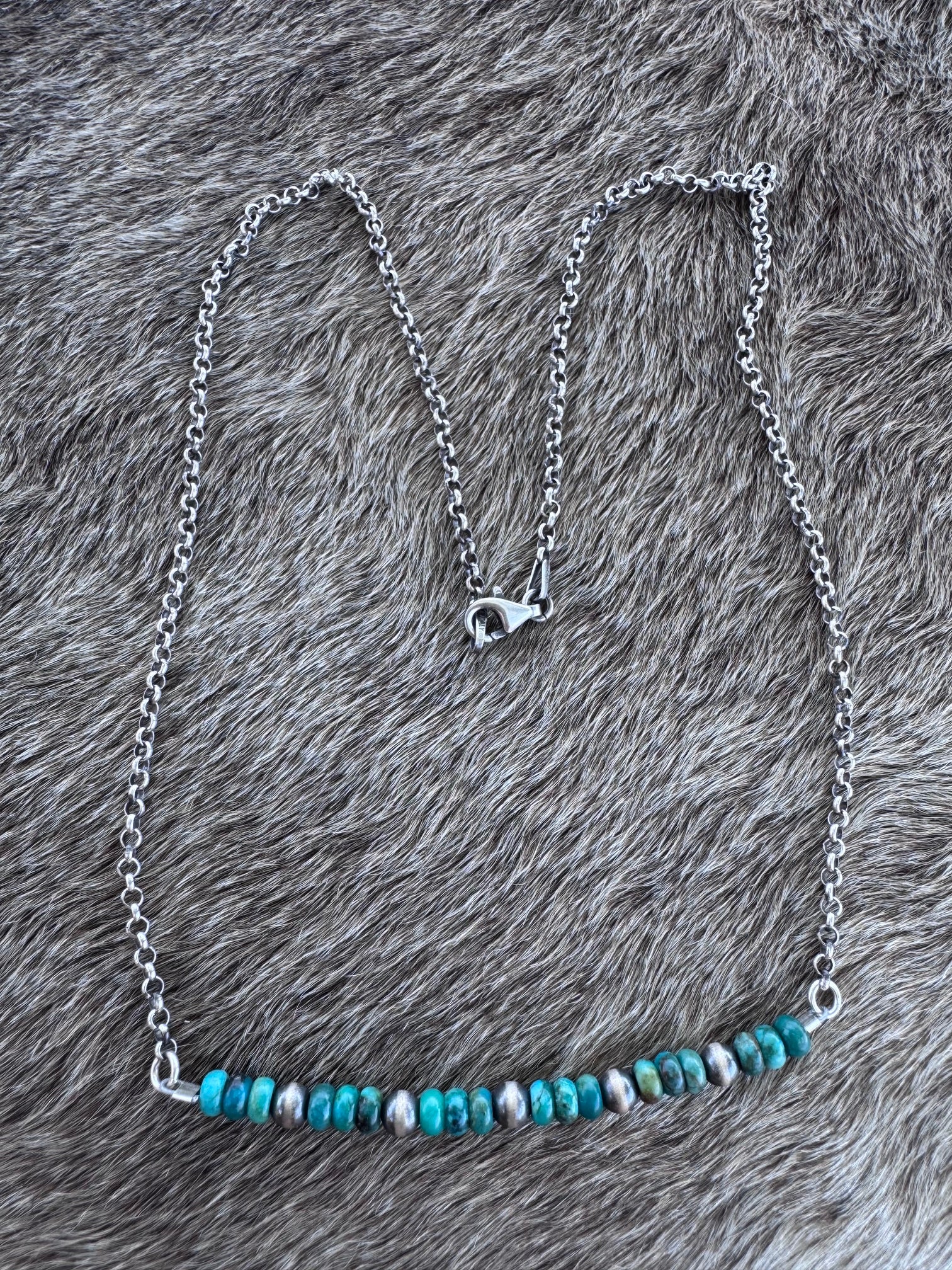 Handmade Sterling Silver Hubei & Pearl Beaded Necklace by Roaming Buffalo