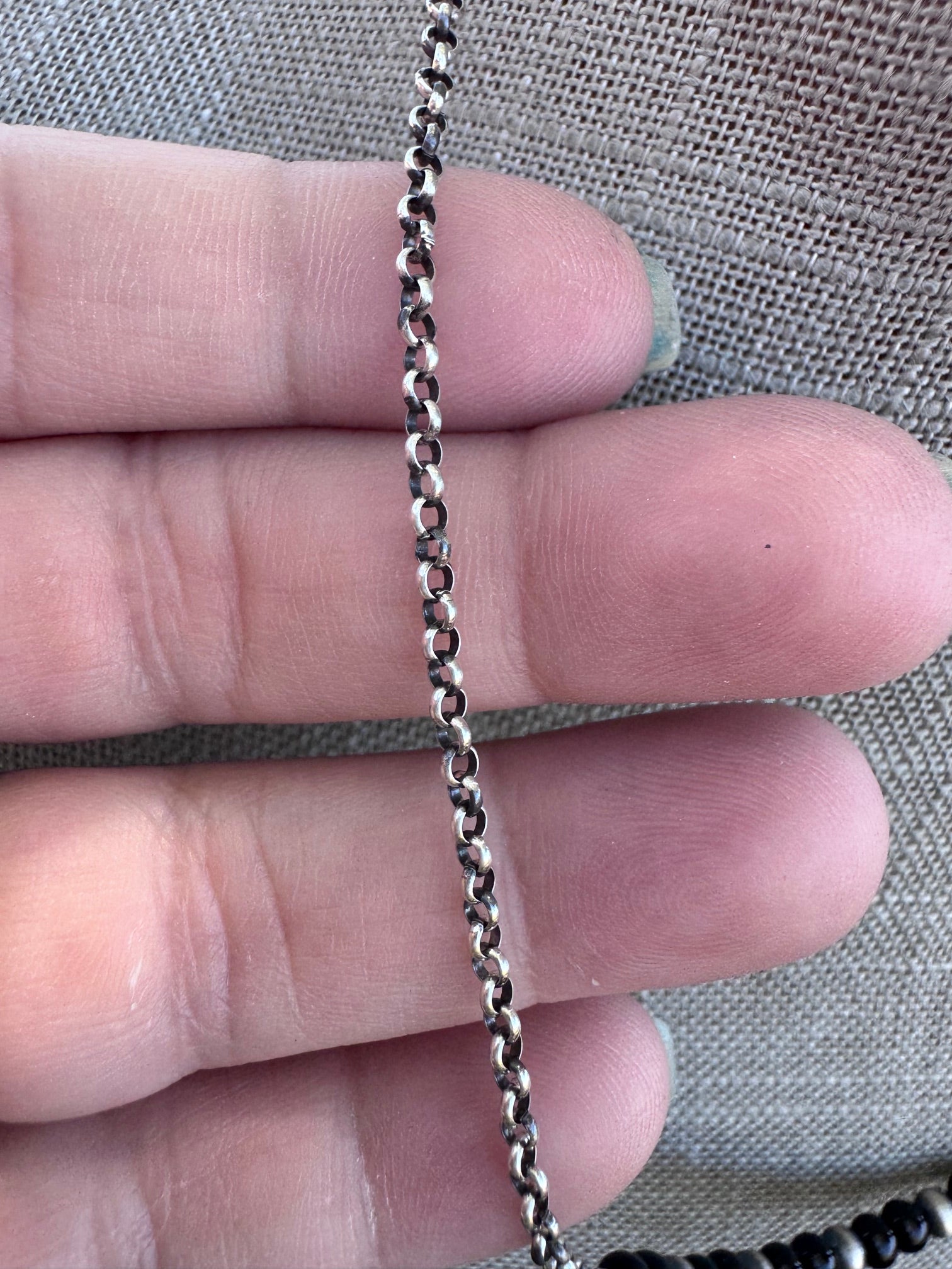 Handmade Sterling Silver Pearl & Black Onyx 4mm Beaded Necklace by Roaming Buffalo
