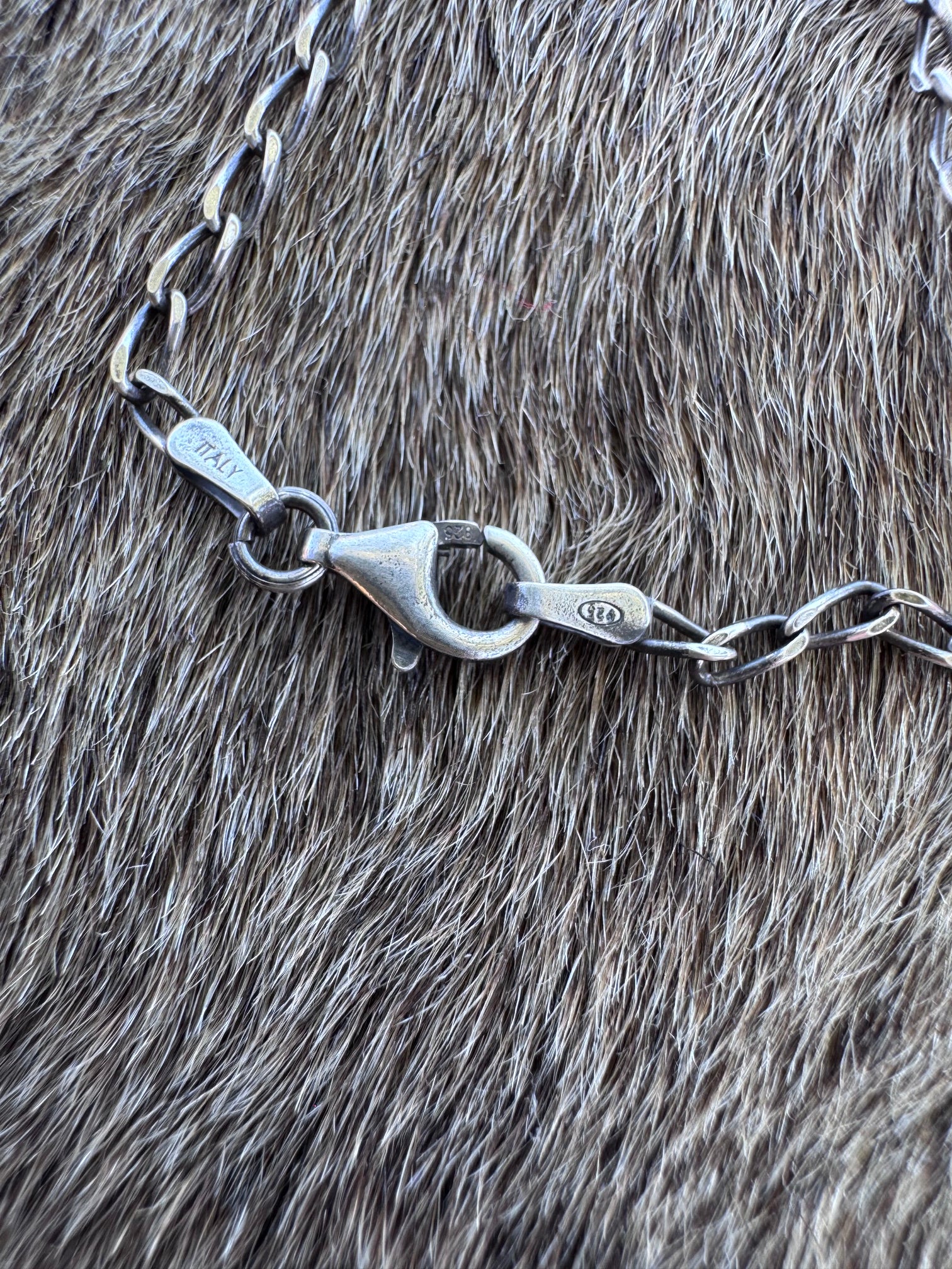 Handmade Sterling Silver Lone Mountain, Hubei, & Pearl Beaded Necklace by Roaming Buffalo