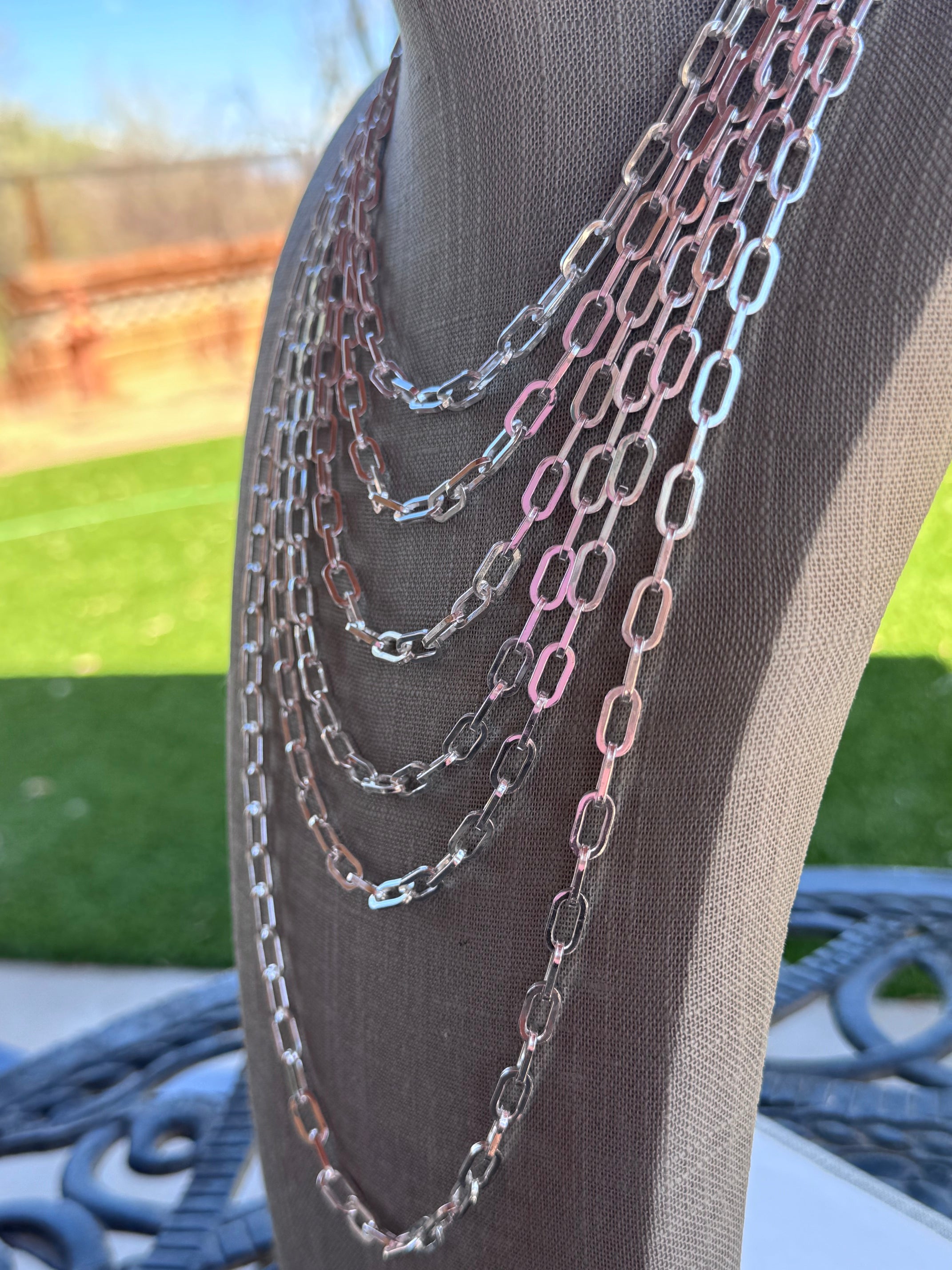 Handmade Sterling Silver Medium Paperclip Chain Necklace