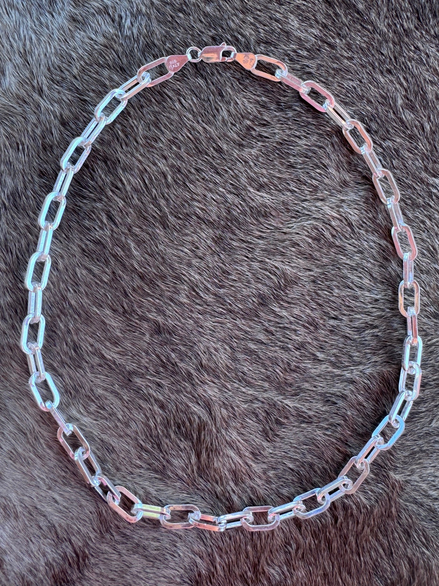 Handmade Sterling Silver Medium Paperclip Chain Necklace
