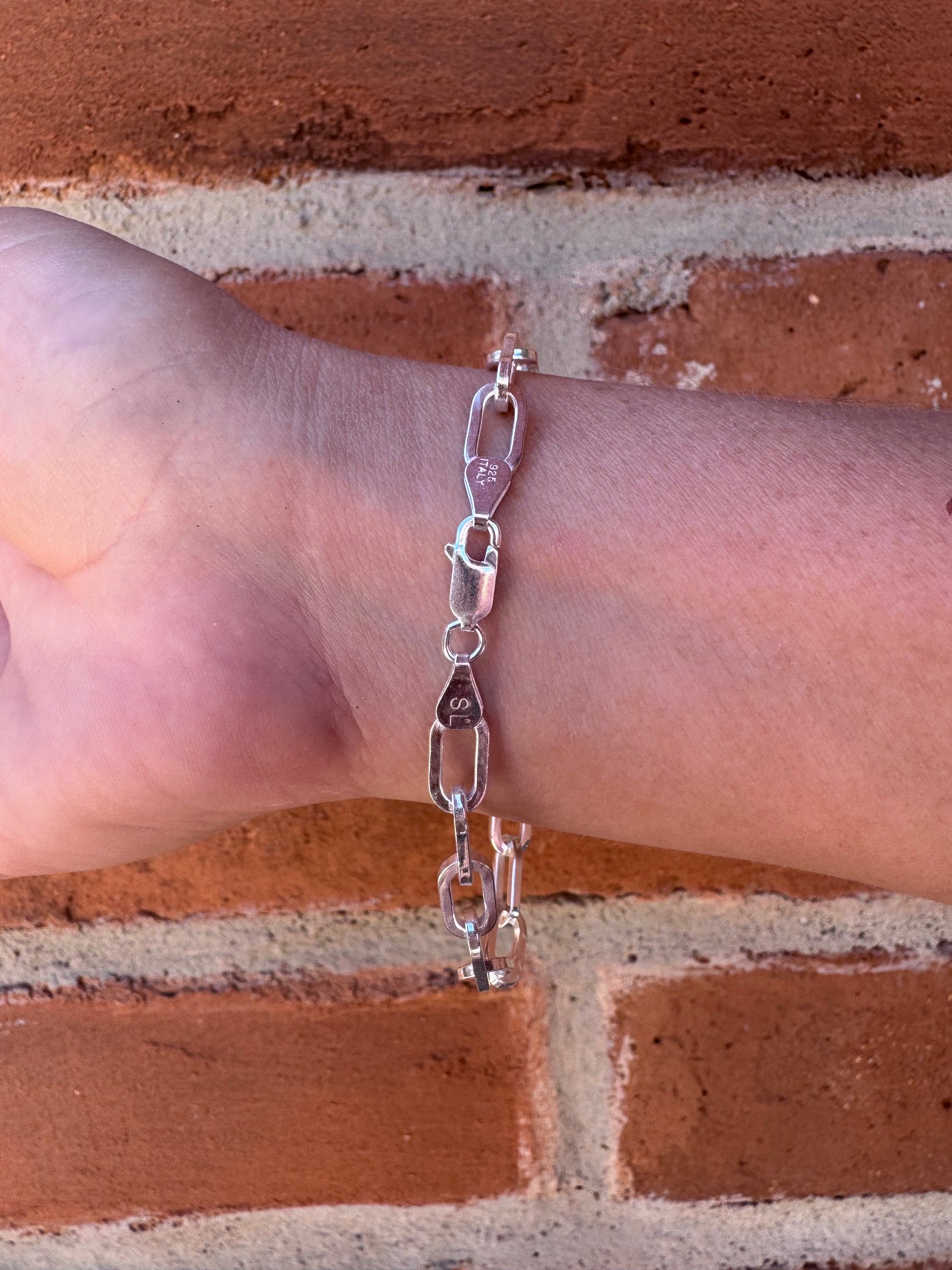 Handmade Sterling Silver Medium Paperclip Chain Bracelet