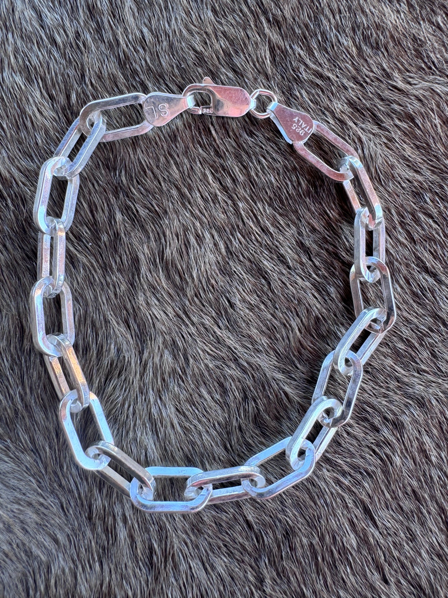 Handmade Sterling Silver Medium Paperclip Chain Bracelet