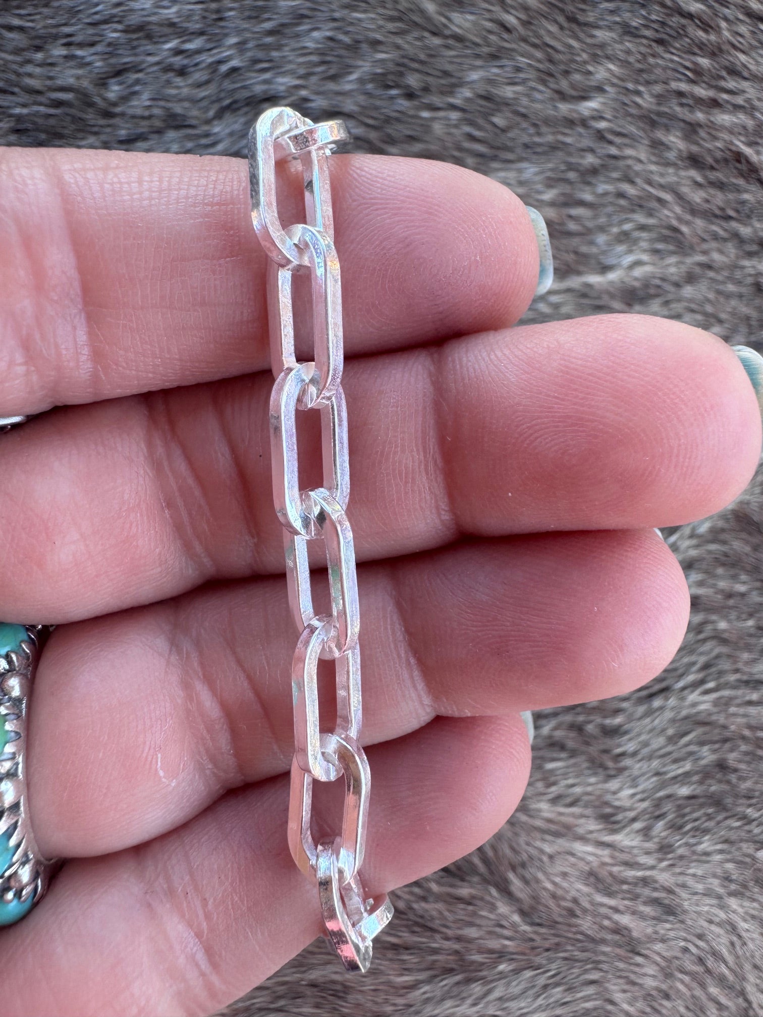 Handmade Sterling Silver Medium Paperclip Chain Bracelet