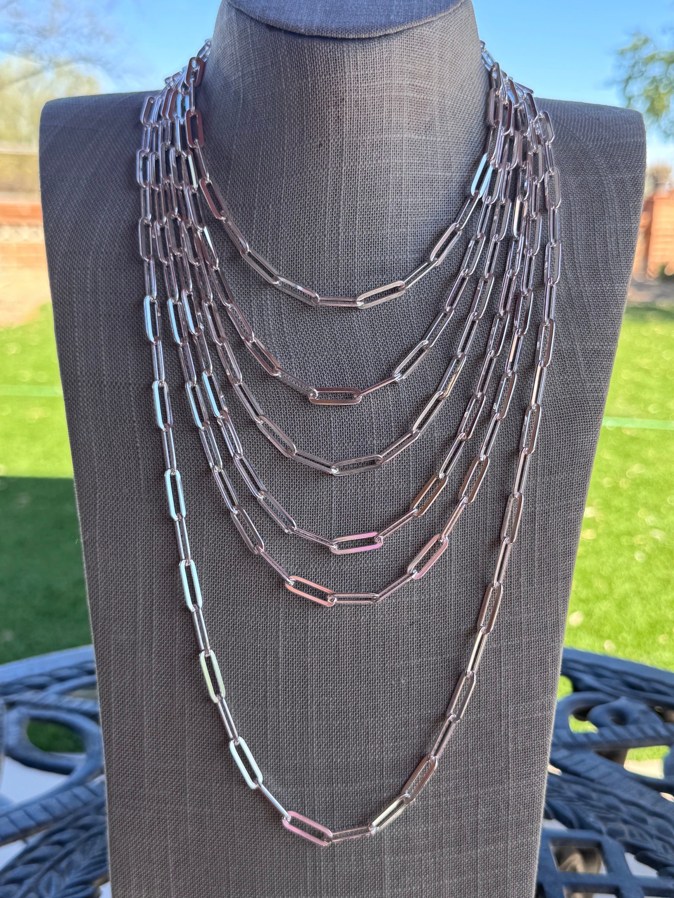 Handmade Sterling Silver Large Paperclip Chain Necklace