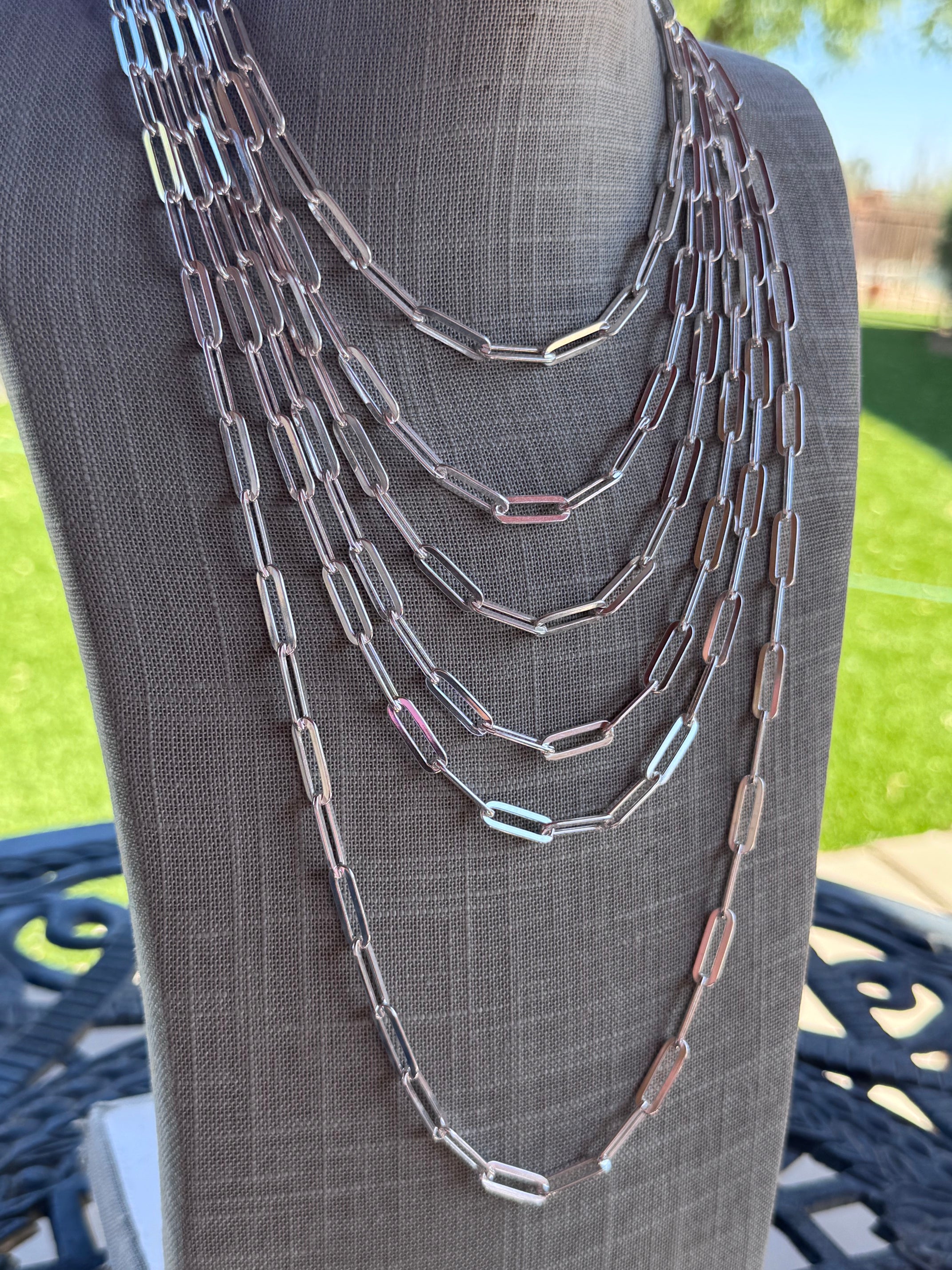 Handmade Sterling Silver Large Paperclip Chain Necklace