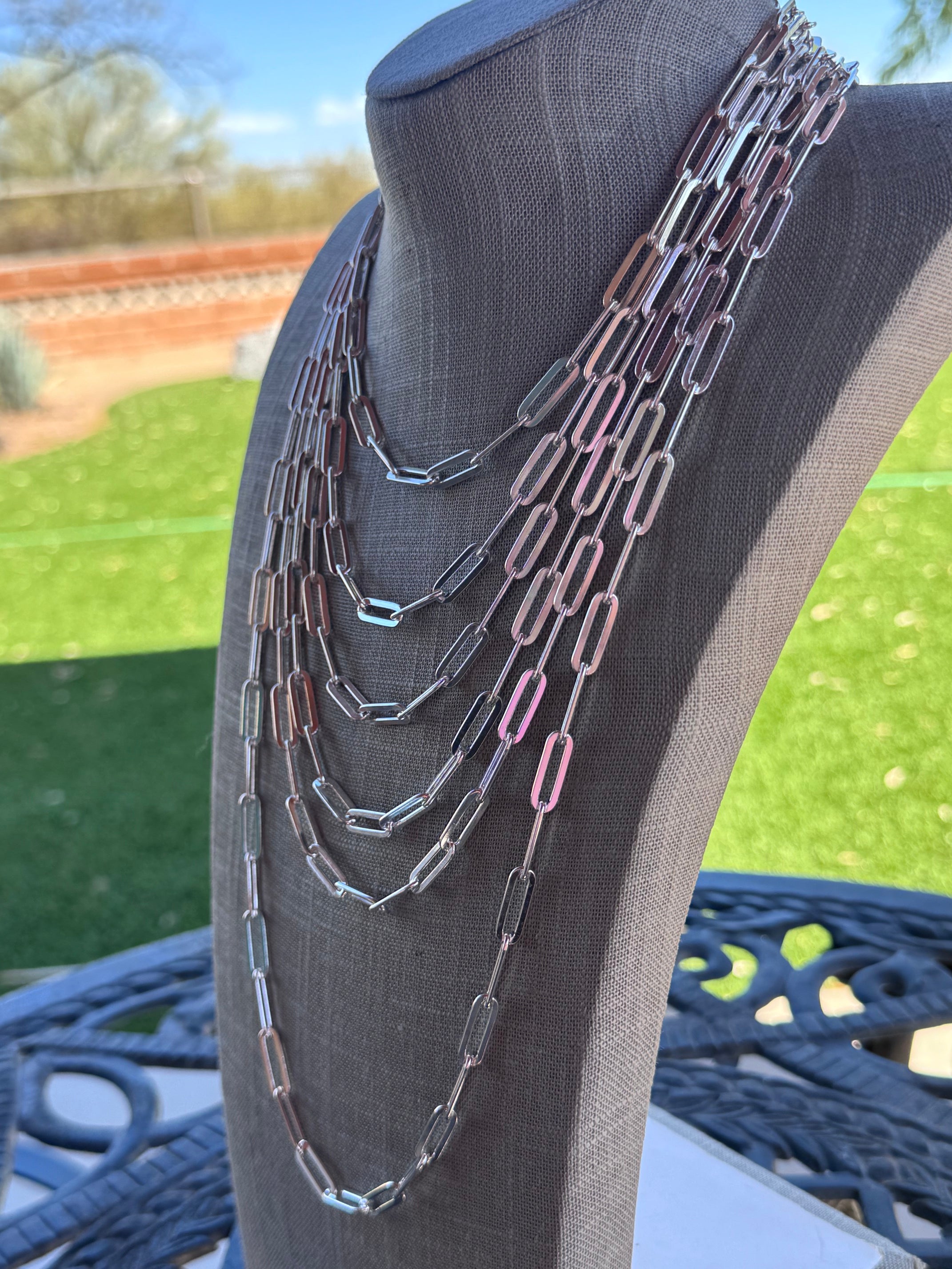 Handmade Sterling Silver Large Paperclip Chain Necklace