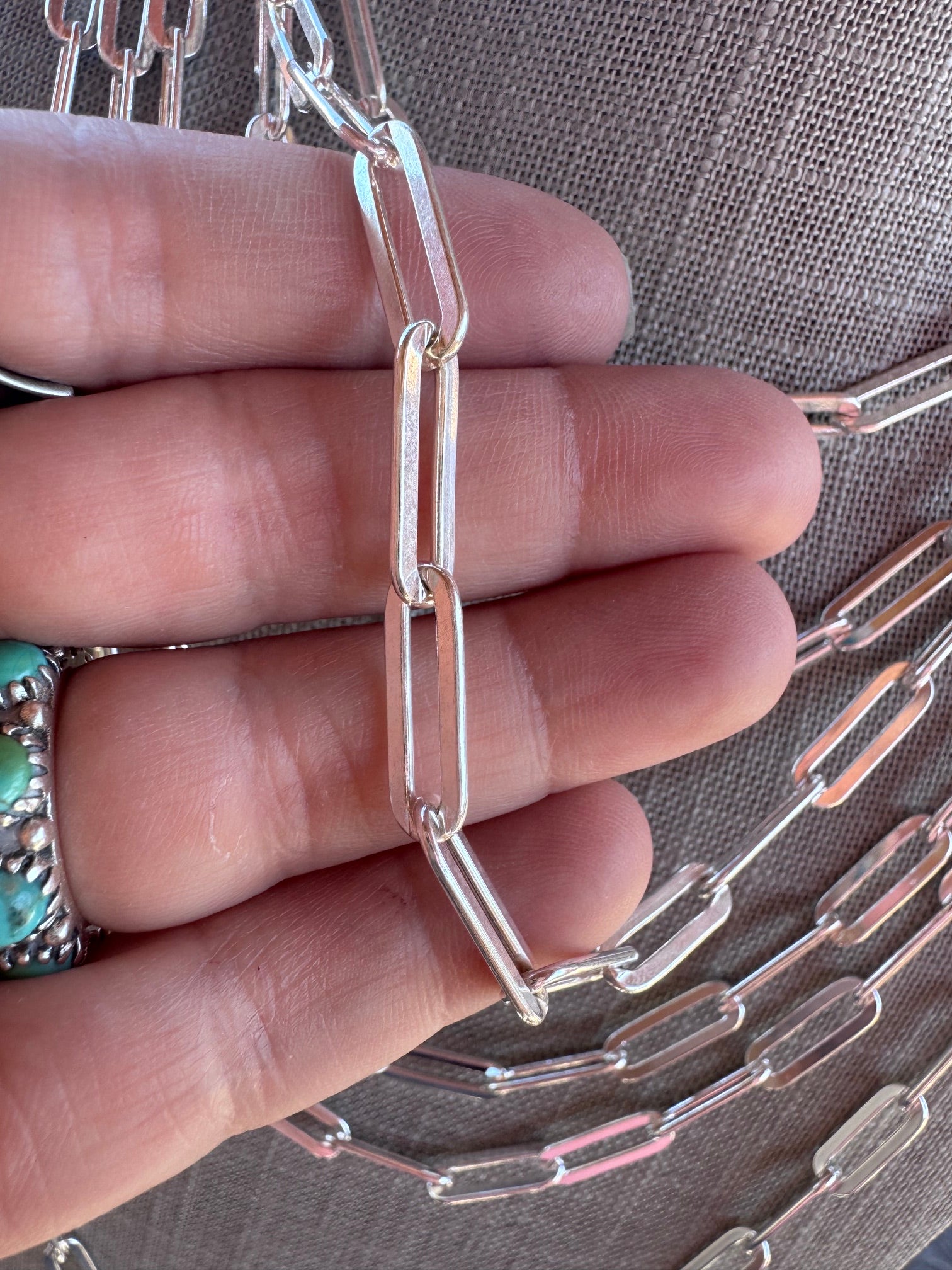 Handmade Sterling Silver Large Paperclip Chain Necklace