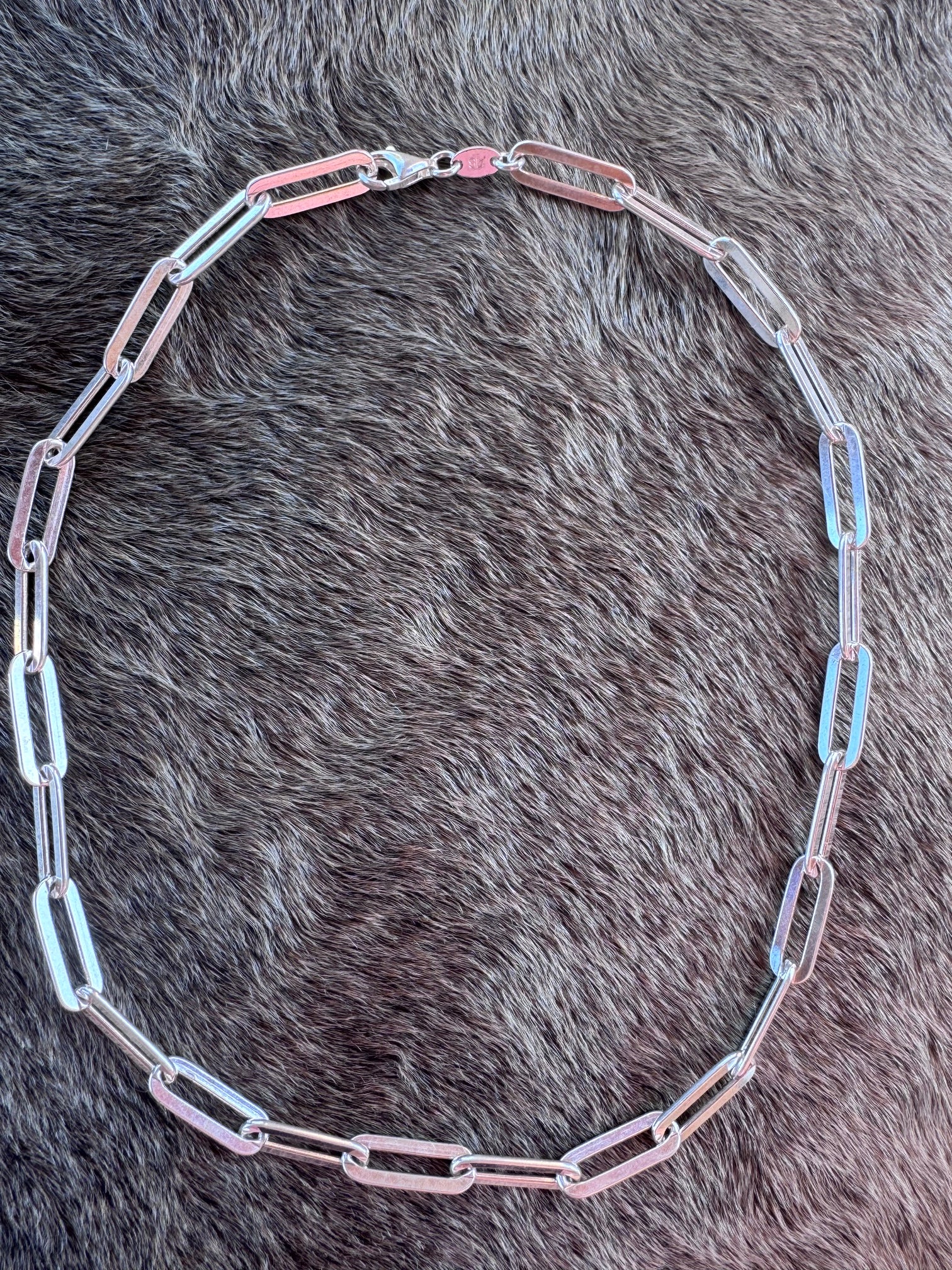 Handmade Sterling Silver Large Paperclip Chain Necklace