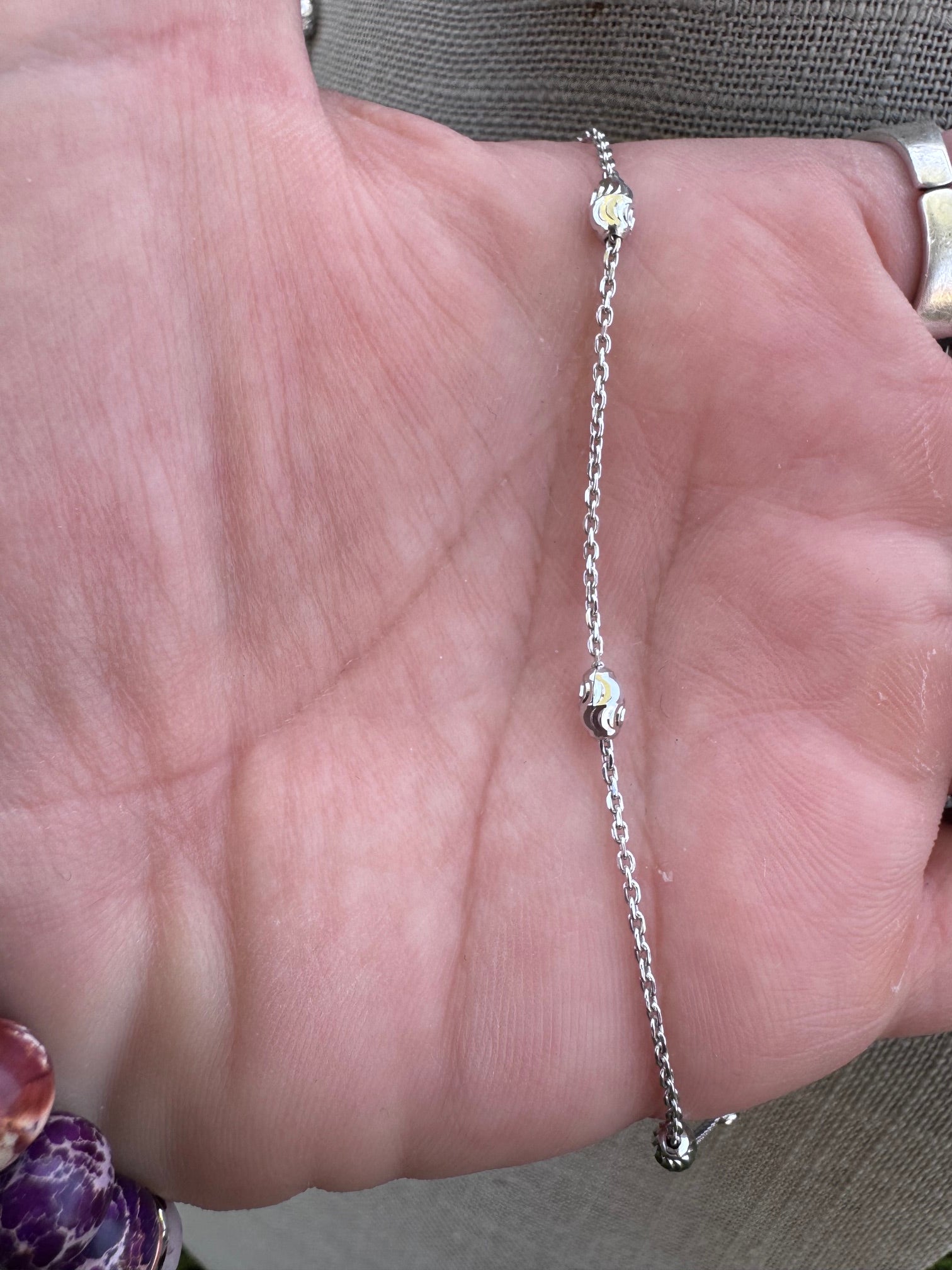 Handmade Sterling Silver Diamond Cut Chain Necklace