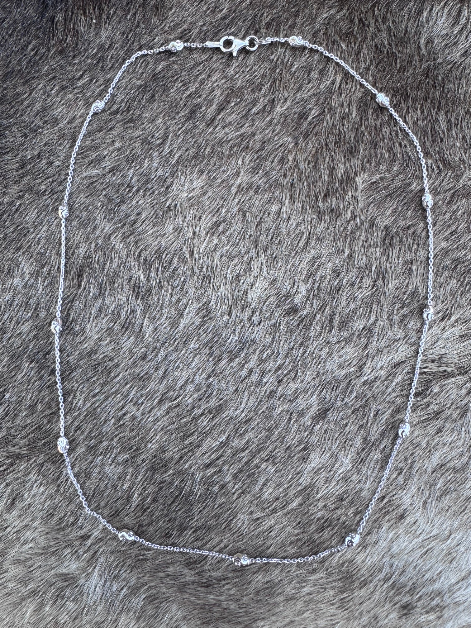 Handmade Sterling Silver Diamond Cut Chain Necklace