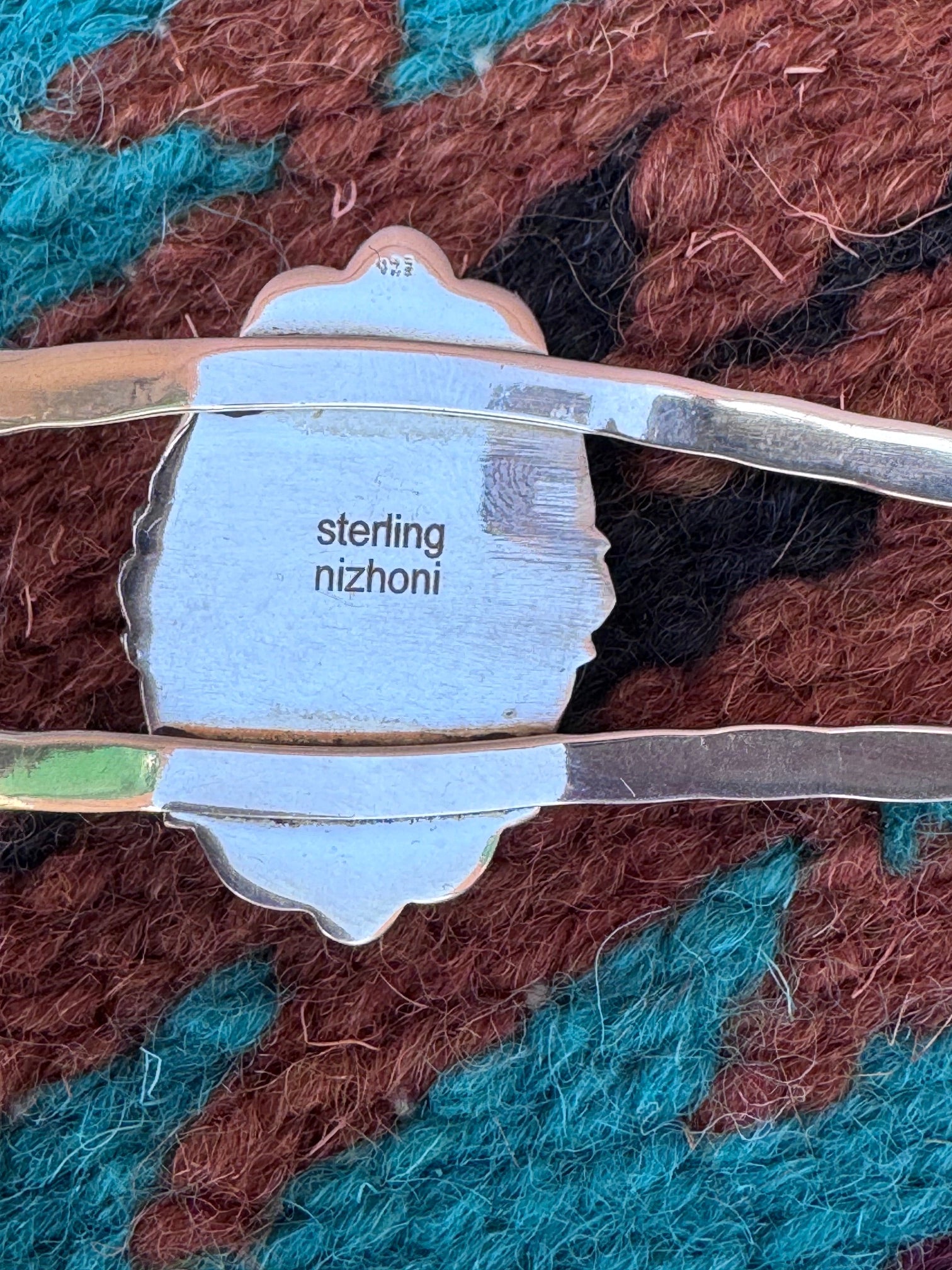 Handmade Sterling Silver & Single Stone Number 8 Turquoise Adjustable Cuff Bracelet