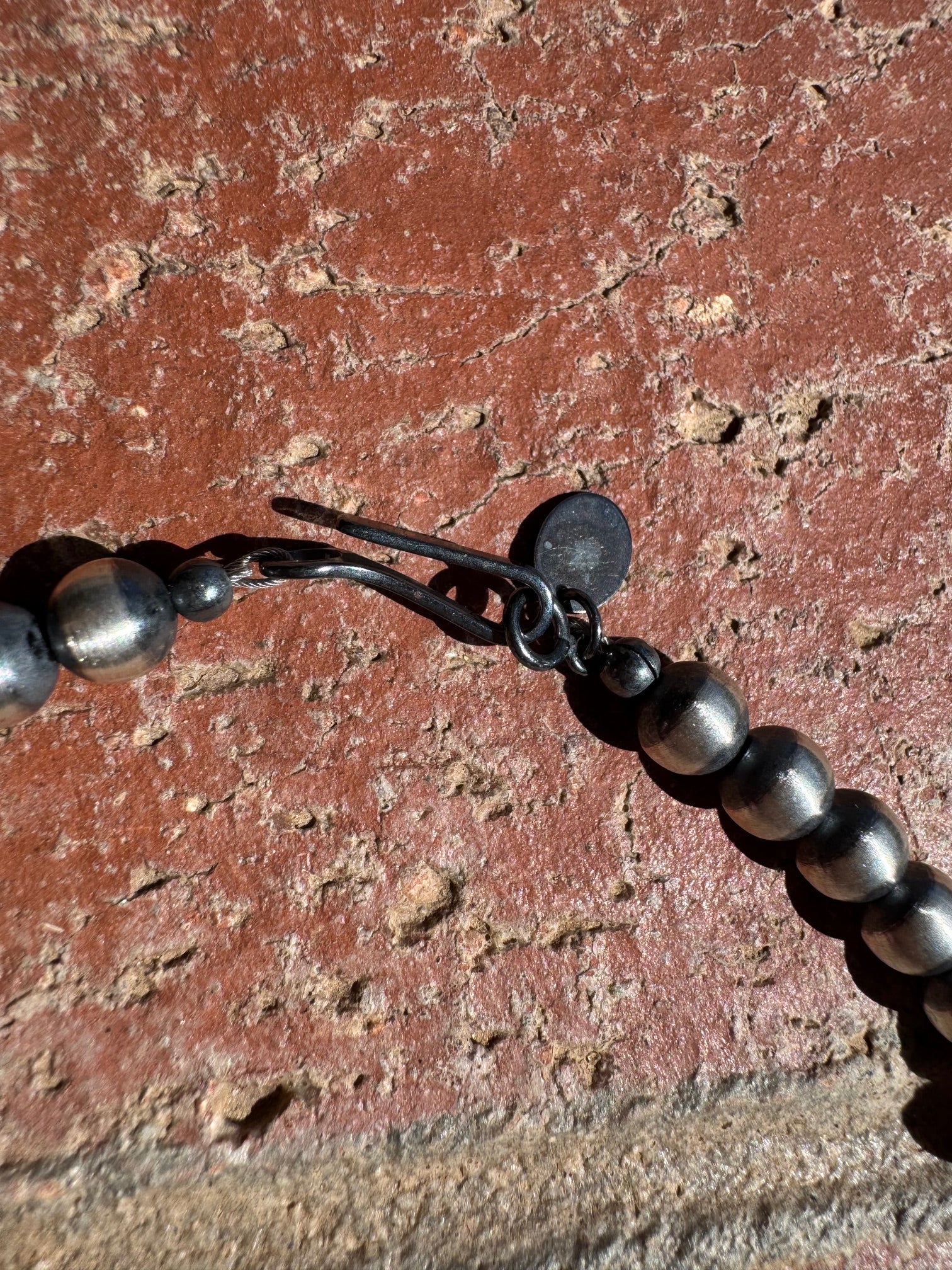 Handcrafted Pink Dream & Sterling Silver 6mmBeaded Necklace 14 inch