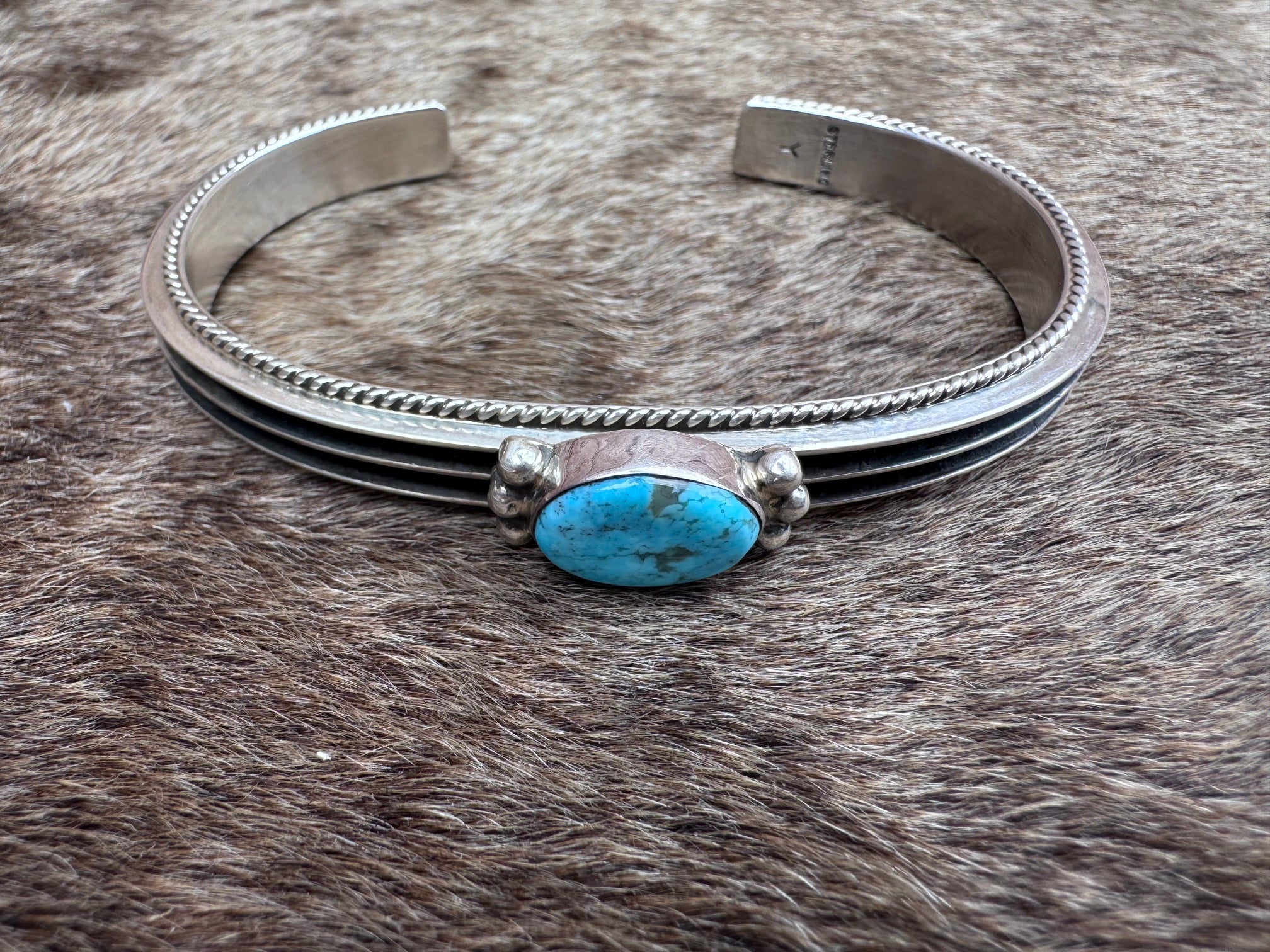 Handcrafted Sterling Silver & Turquoise Cuff Bracelet