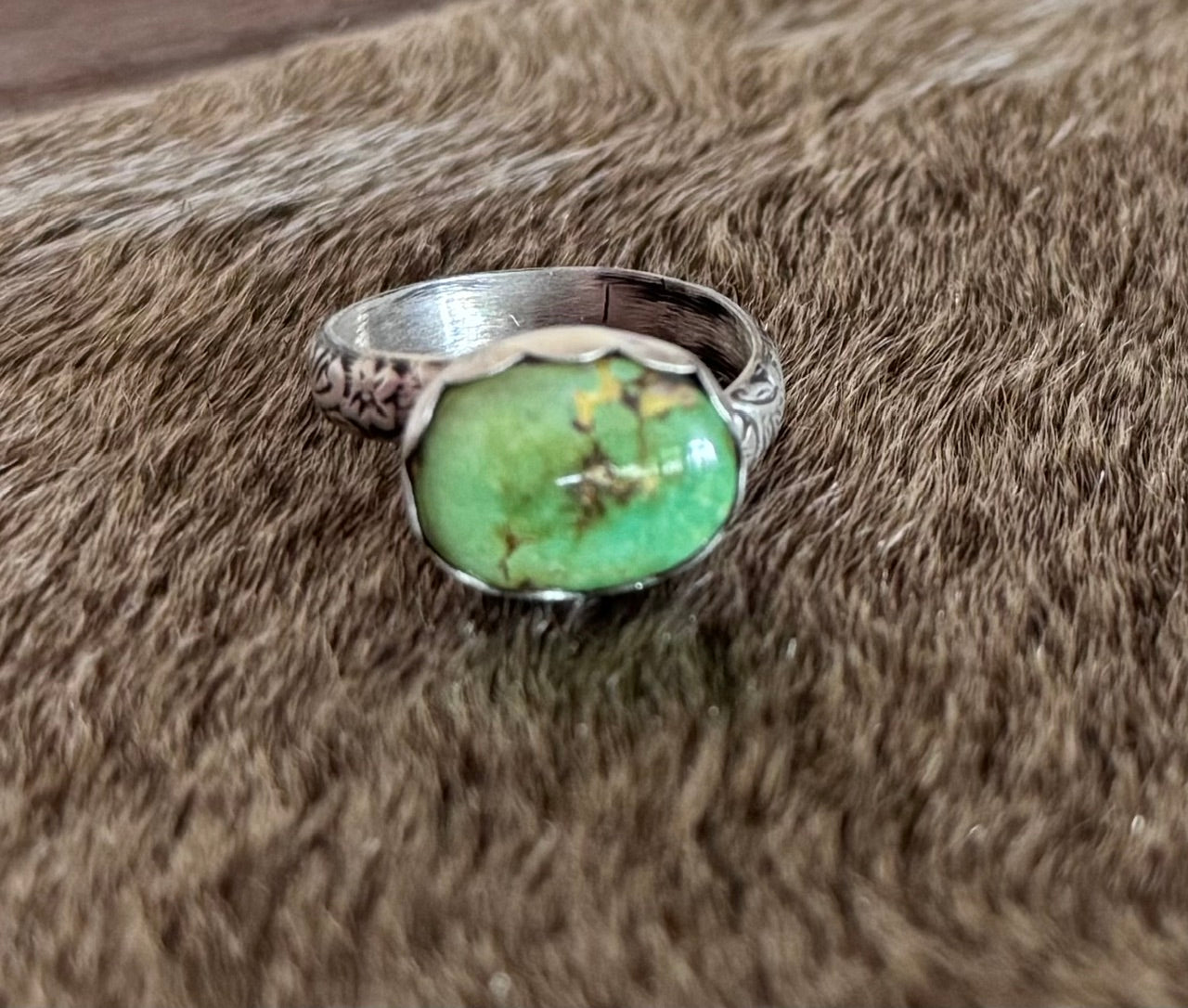 Handmade Sterling Silver Sonoran Gold Adjustable Ring by Roaming Buffalo
