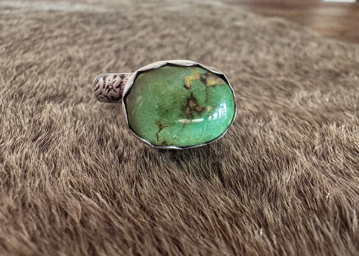 Handmade Sterling Silver Sonoran Gold Adjustable Ring by Roaming Buffalo