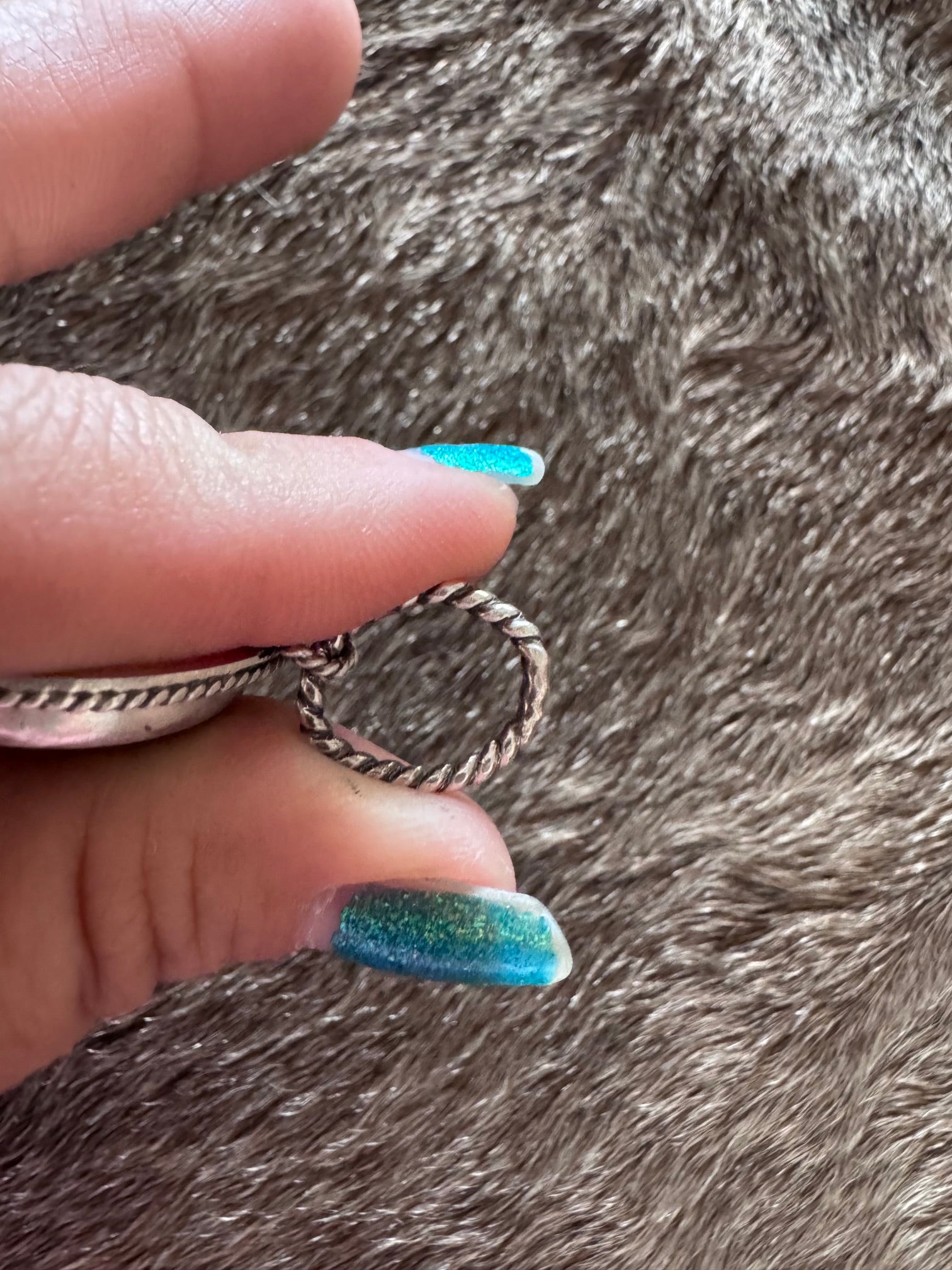Handmade Sterling Silver Royston & Aurora Opal Inlay Pendant by Roaming Buffalo