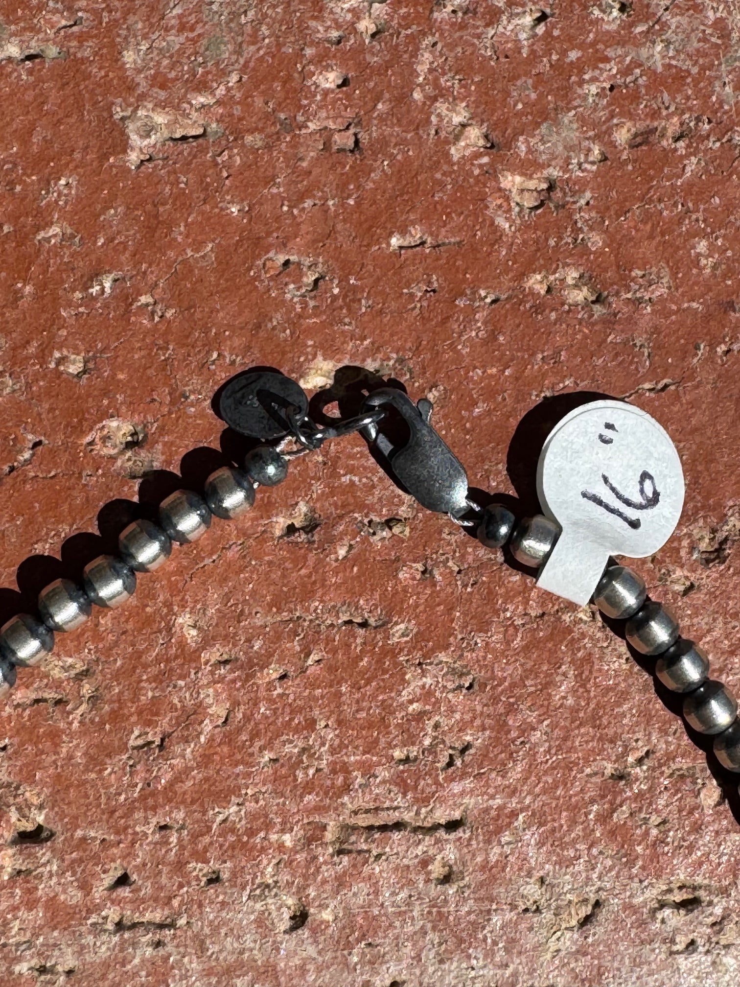 Handcrafted Turquoise And Sterling Silver 4-8mm Beaded Necklace