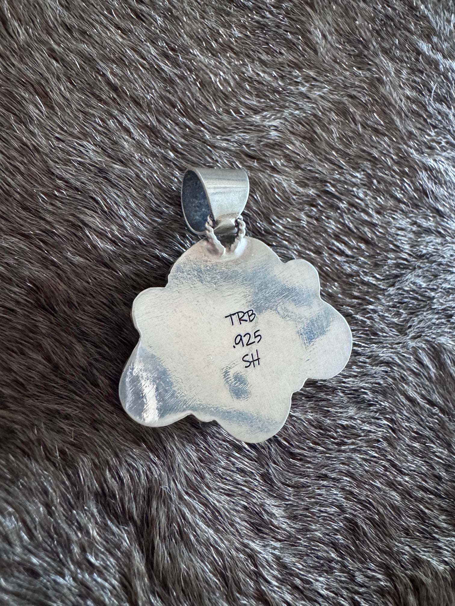 Handmade Sterling Silver Blue Peruvian Opal, Spiney, Kingman Turquoise Pendant by Roaming Buffalo