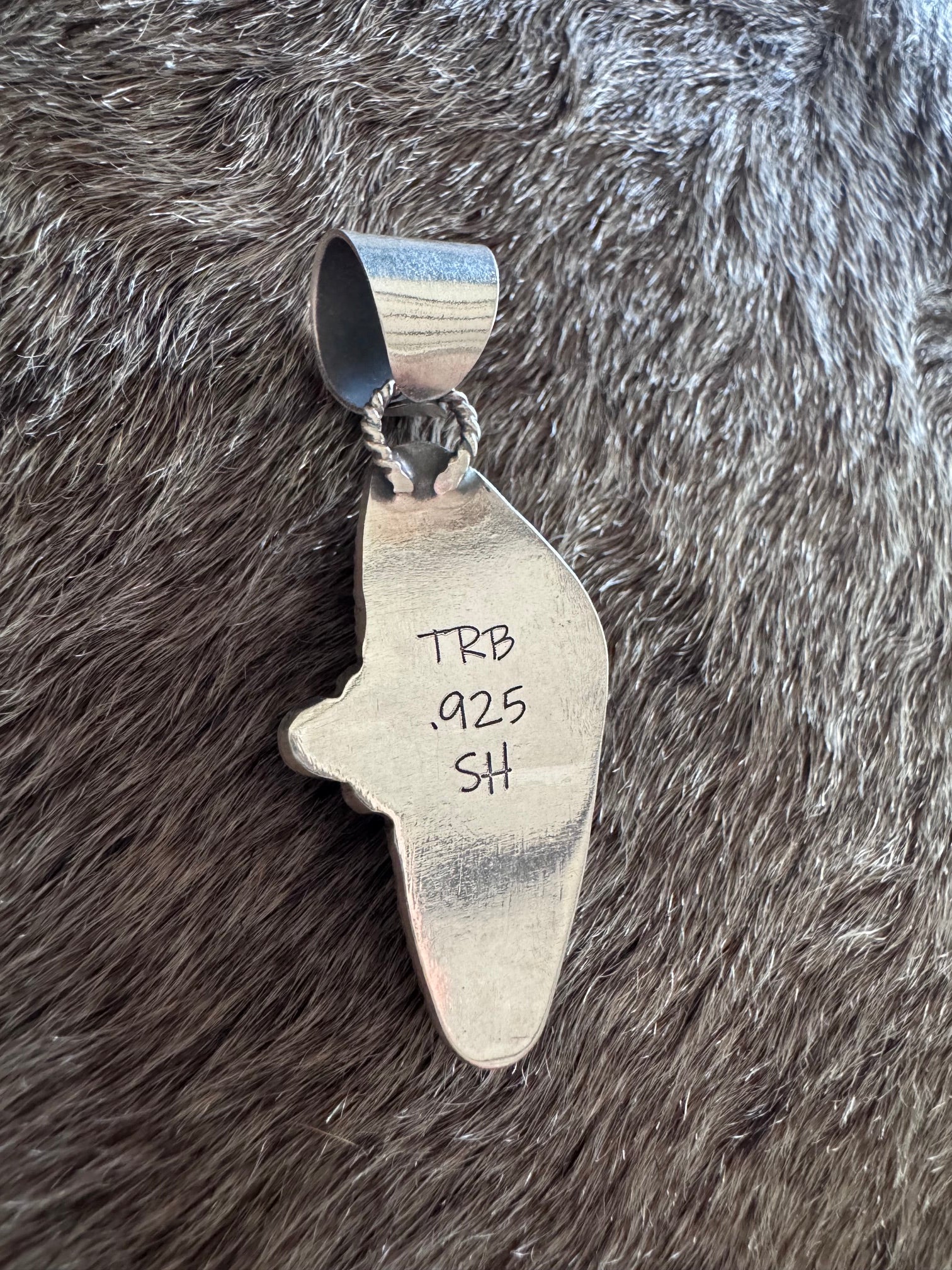 Handmade Sterling Silver Mine 8 Turquoise Pendant by Roaming Buffalo