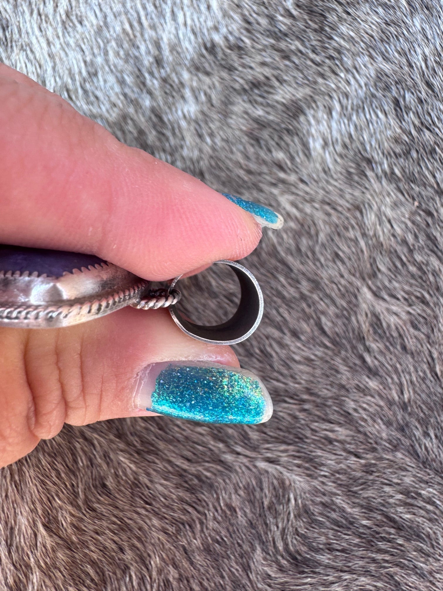 Handmade Sterling Silver Charoite Pendant by Roaming Buffalo
