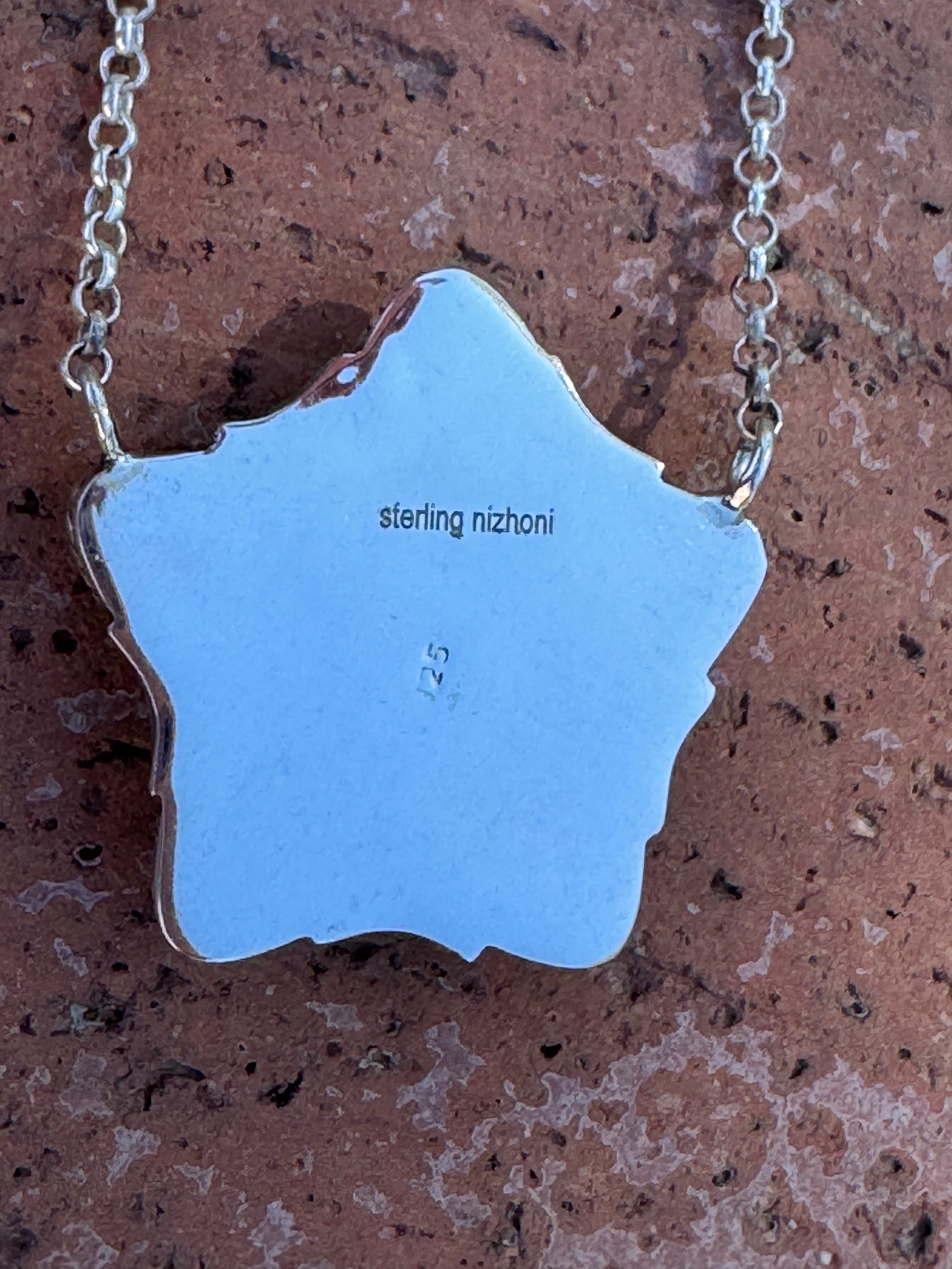 Handmade Sterling Silver Pink Dream Star Necklace Signed Nizhoni