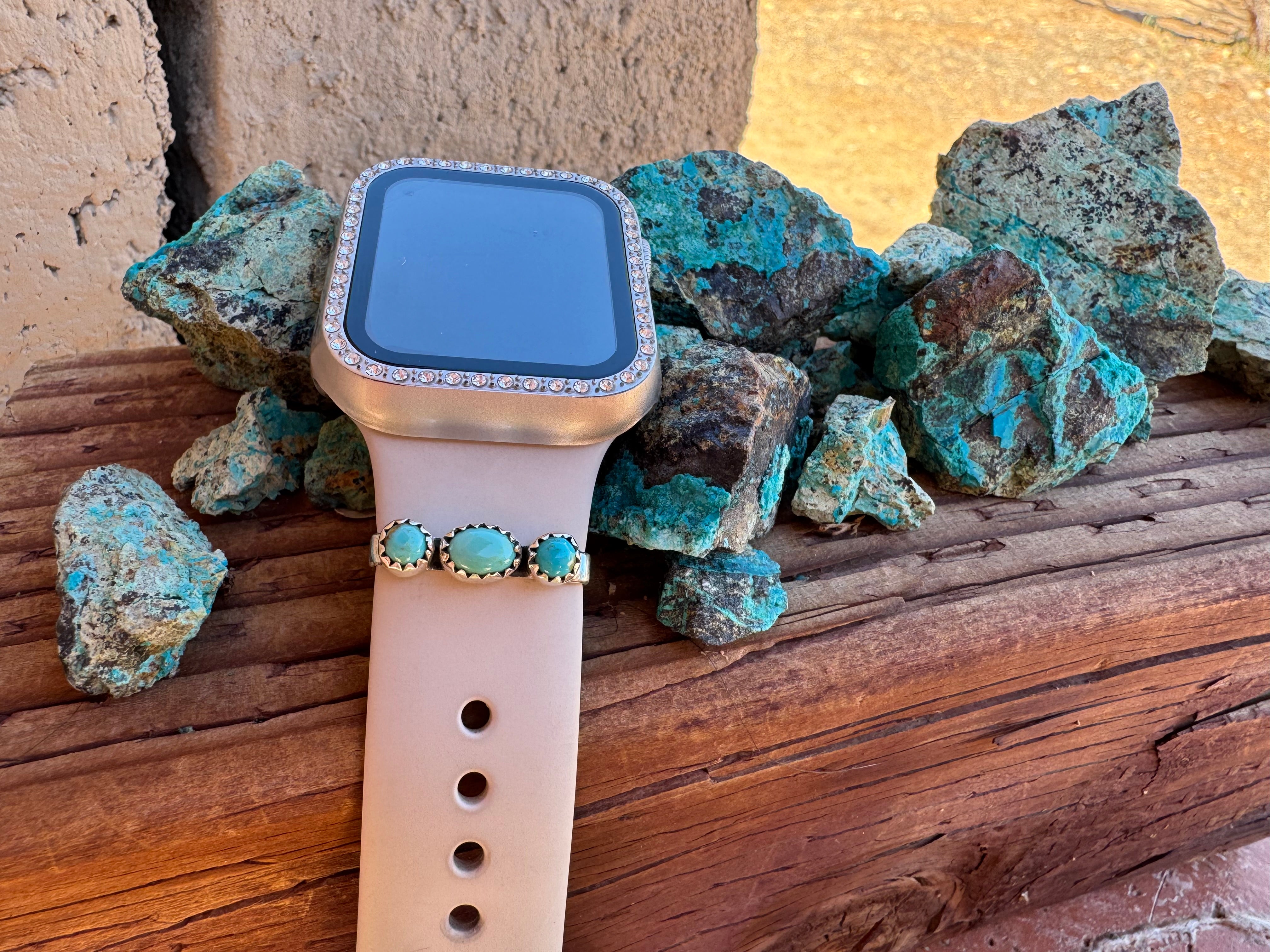 Handmade Turquoise & Sterling Silver Watch Charm Signed Nizhoni
